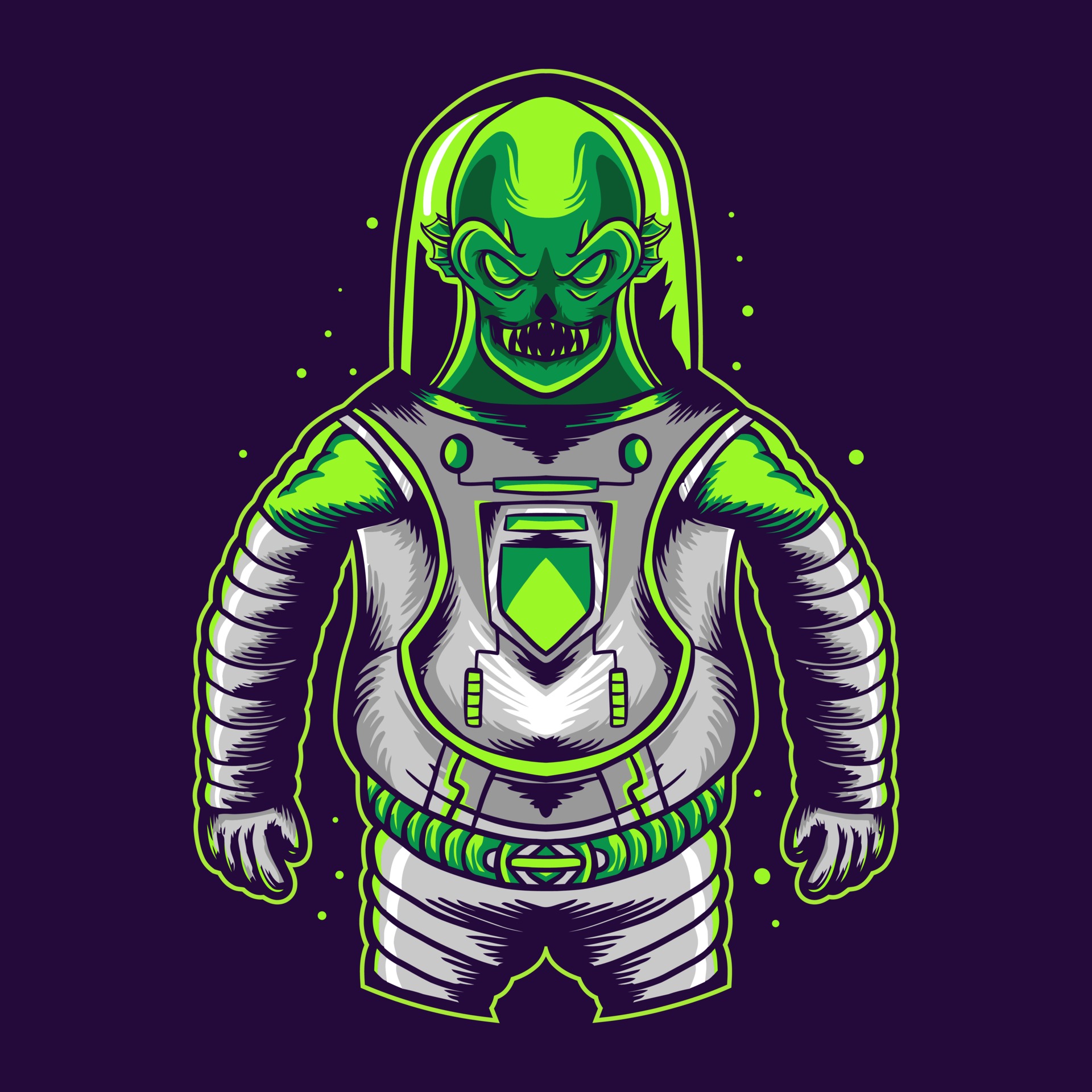 Alien Em Um Traje Espacial, Estilo De Desenho Animado, Espaço De Fundo,  Vetor Isolado Royalty Free SVG, Cliparts, Vetores, e Ilustrações Stock.  Image 100998325