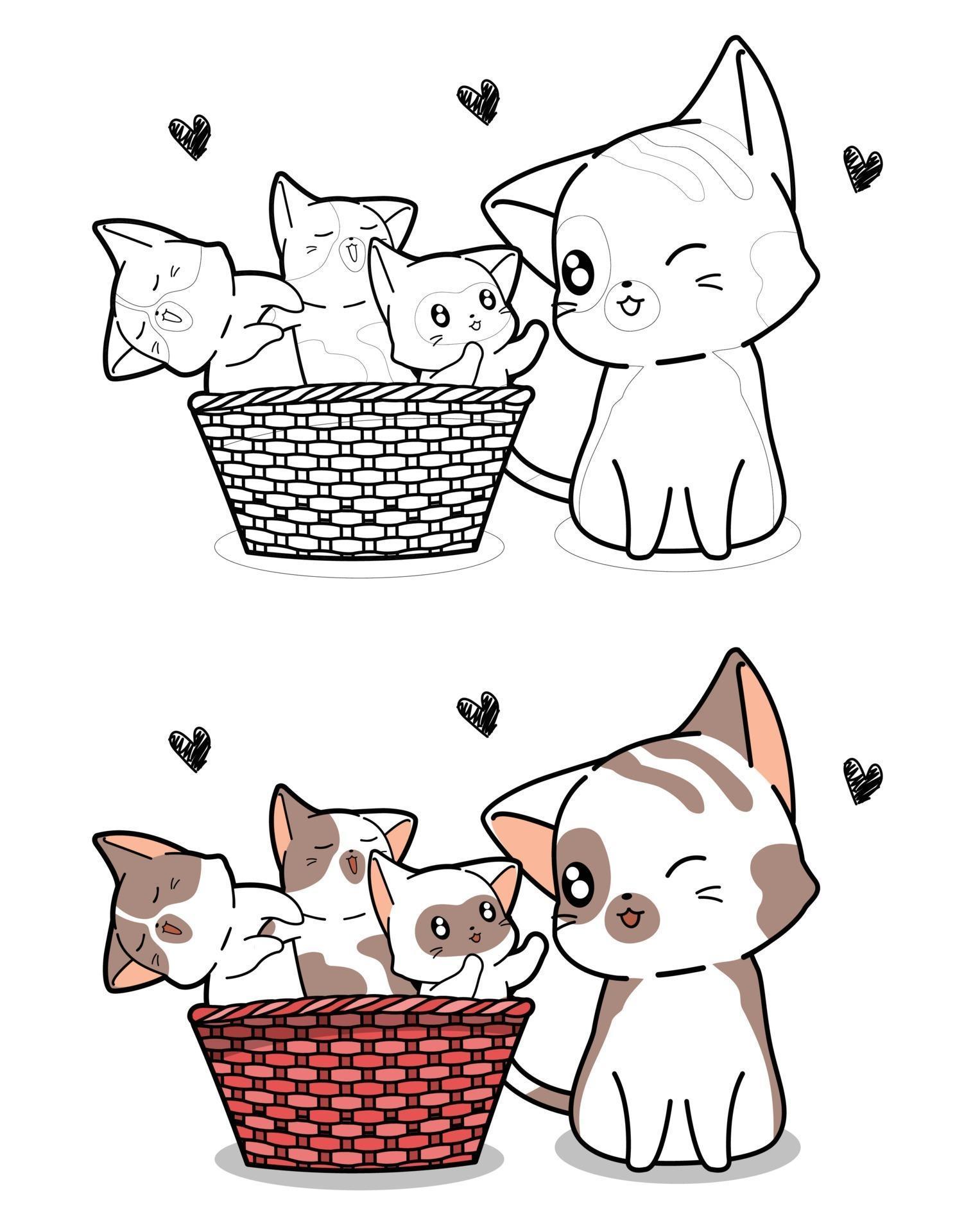 Esboço de gato-filhote-chibi  Filhotes de gatos, Desenho de gato fácil,  Desenhos de gatos