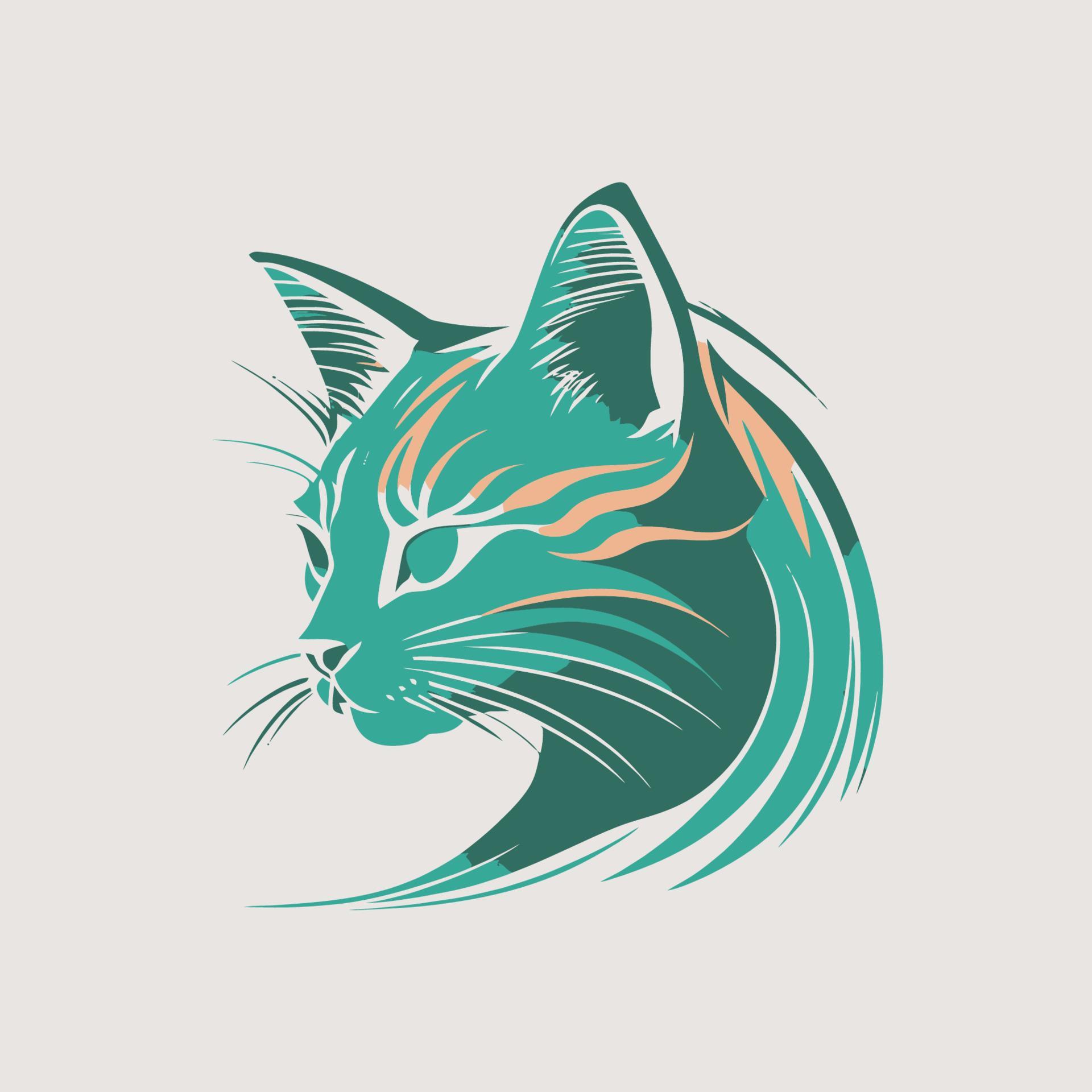 gato cabeça gatinho símbolo - jogos gato logotipo elegante