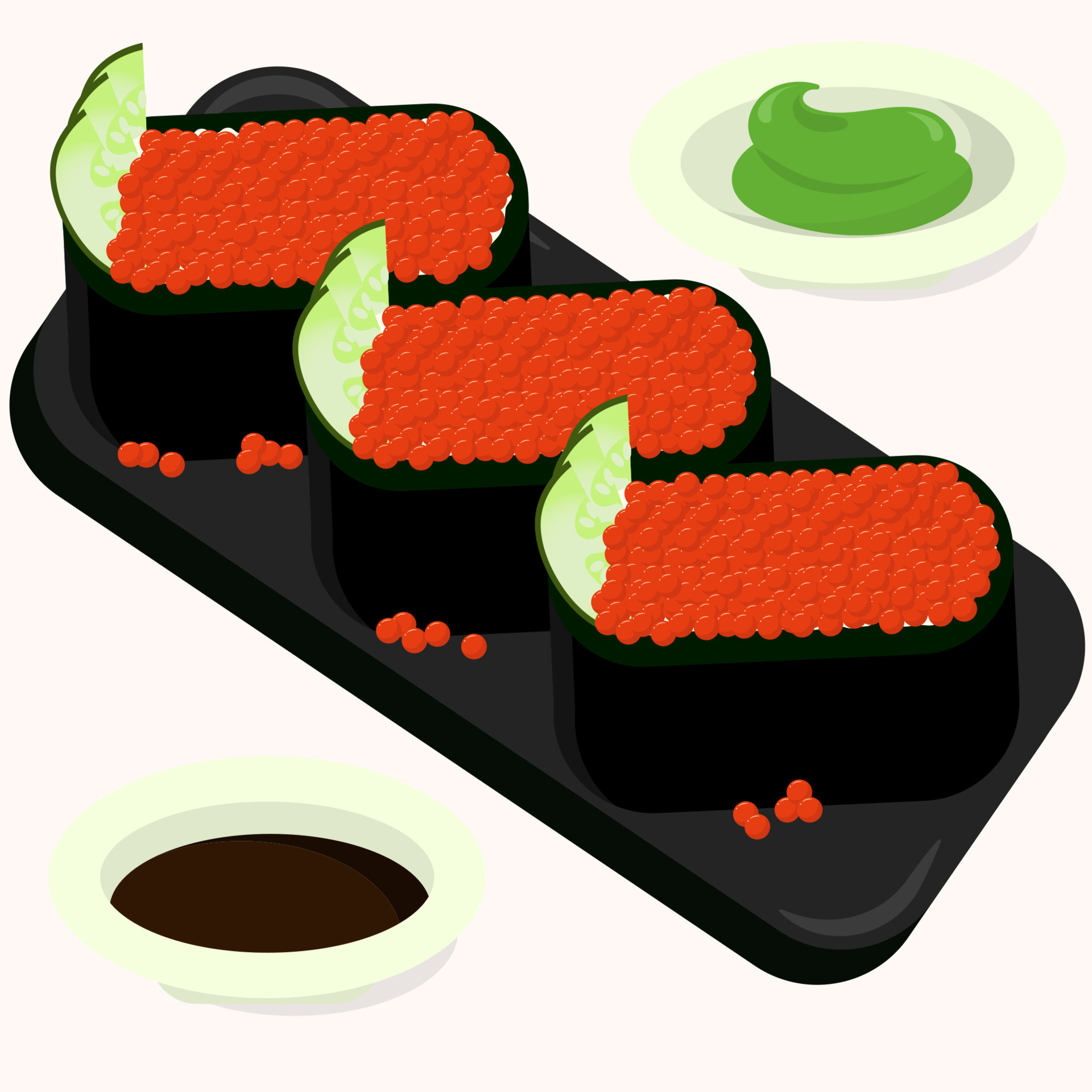 Pixel art futomaki sushi ícone vetorial de comida japonesa para jogo de 8  bits em fundo branco