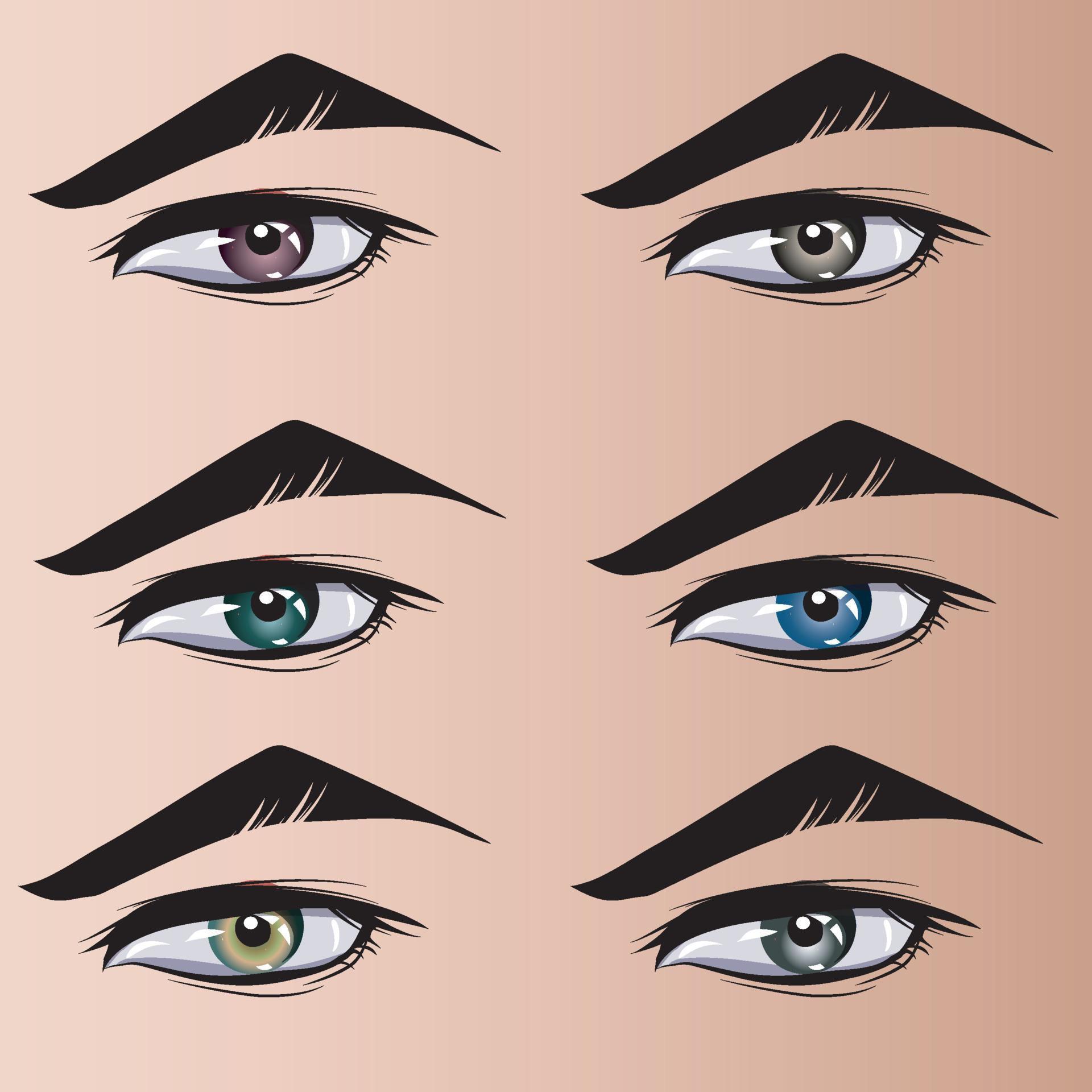 Vetores de Olhos Masculinos Do Estilo Do Anime Em Cores Diferentes e mais  imagens de Olho - iStock