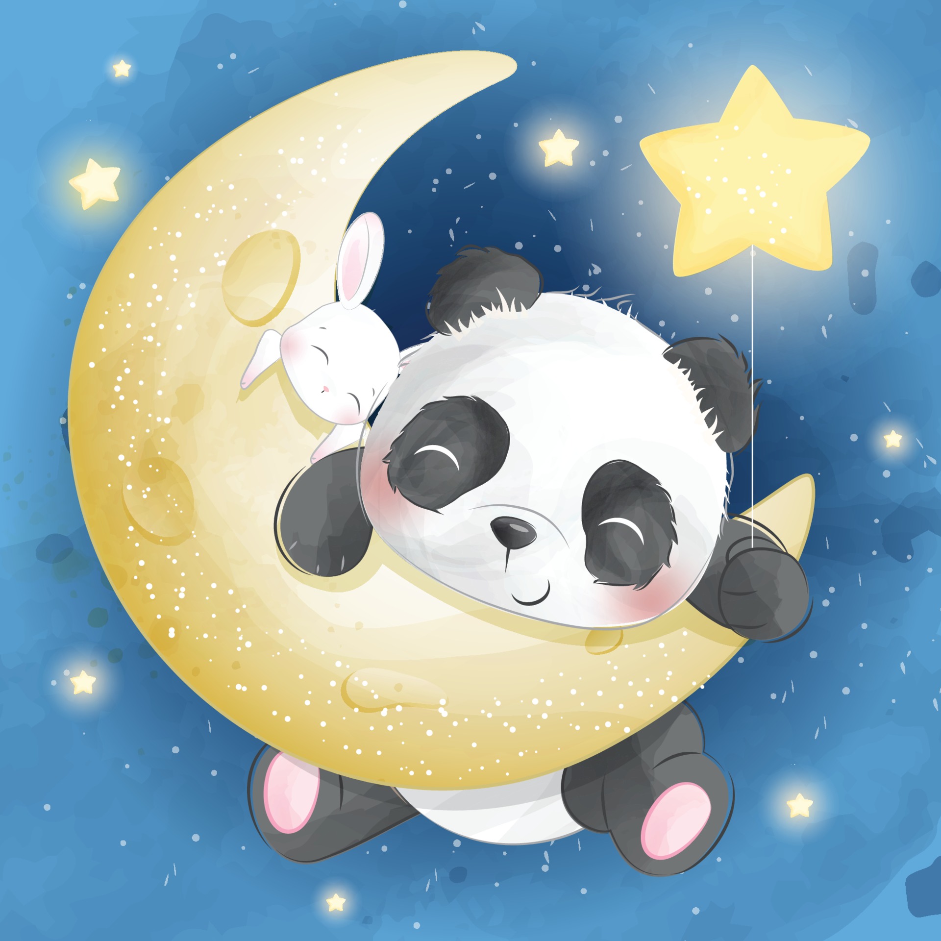 Panda E Padrão Sem Falhas De Nuvem Fofo E Kawaii Ilustração do