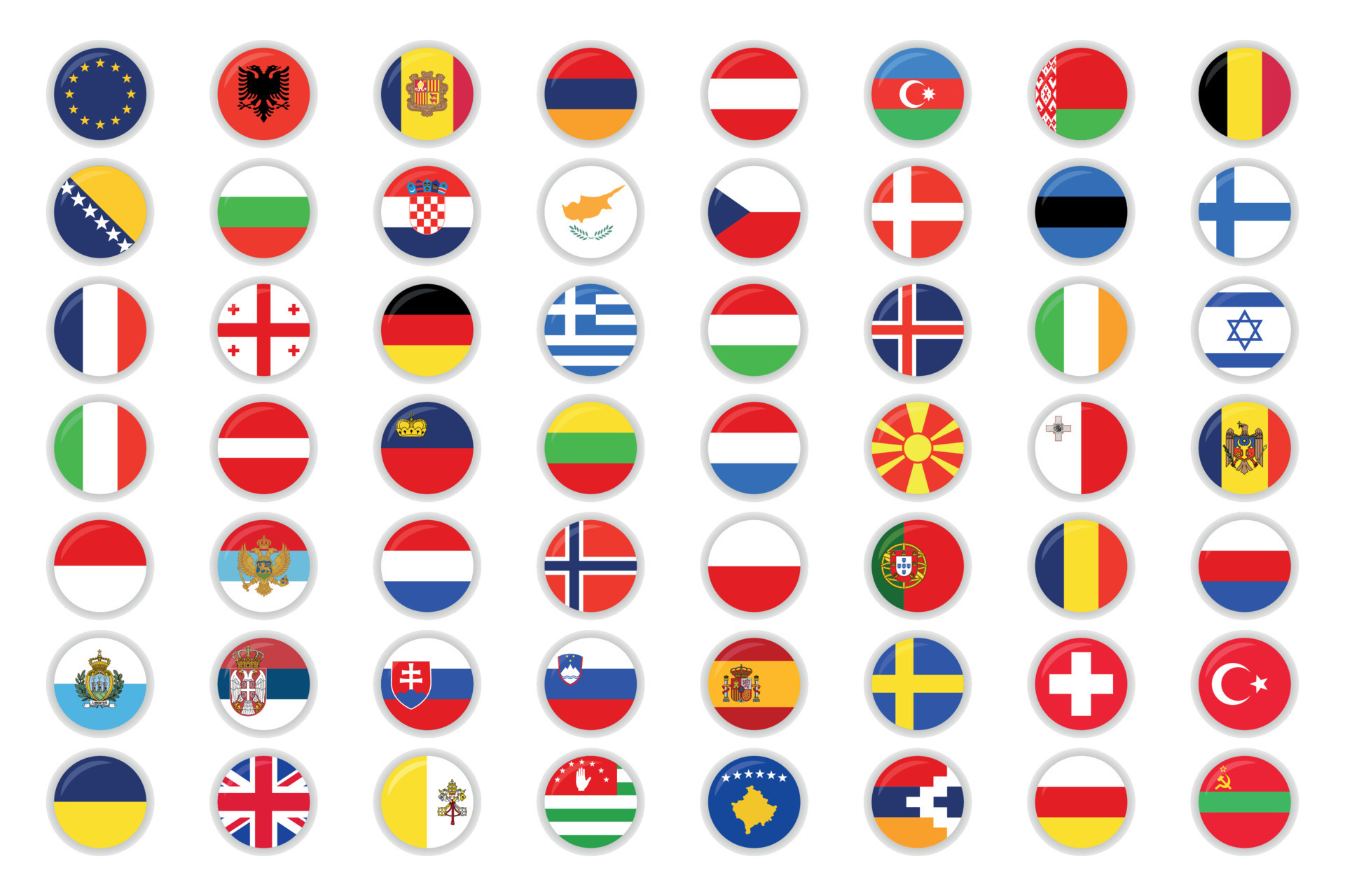 conjunto do todos Europa bandeiras 21917354 Vetor no Vecteezy