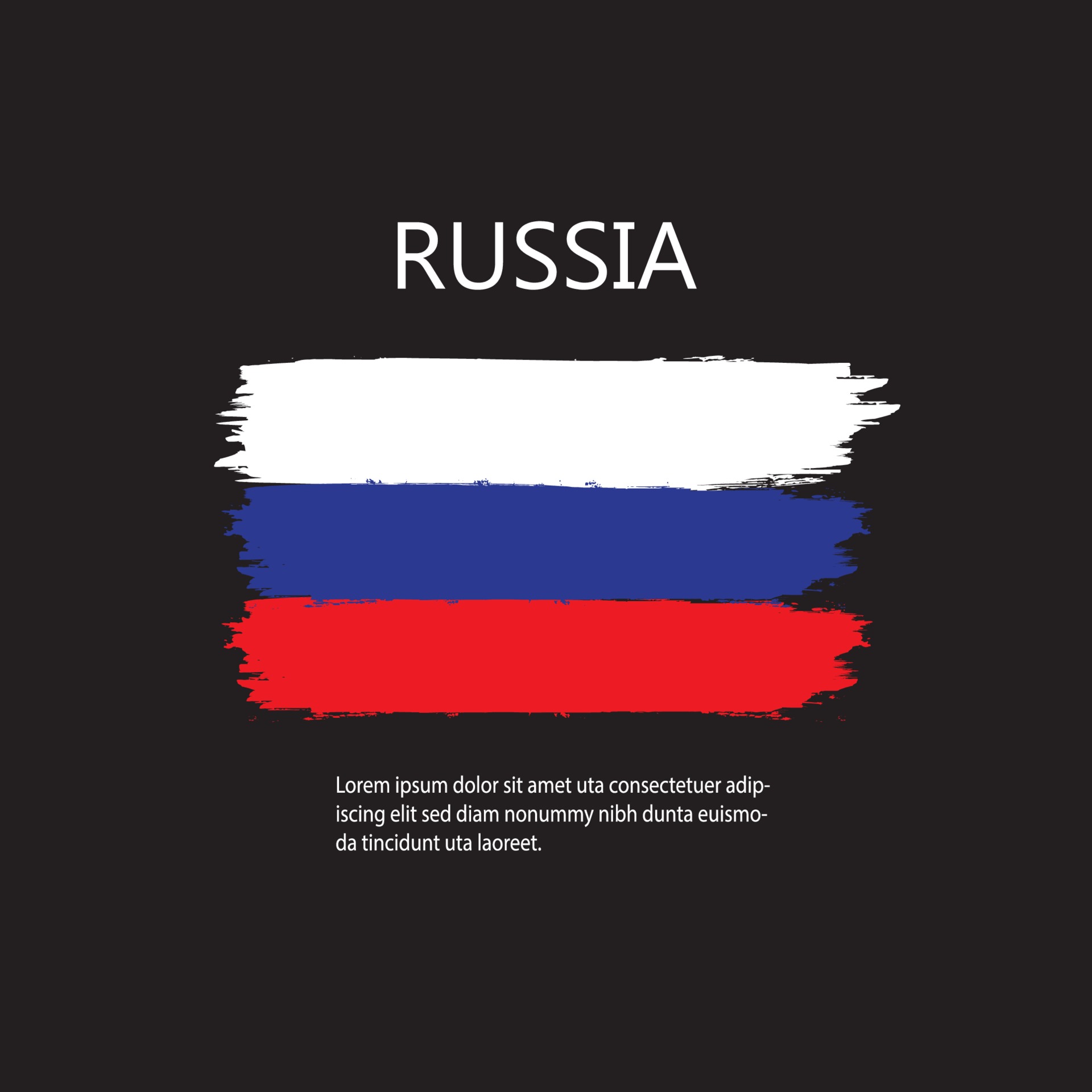 bandeira nacional da federação russa, ilustração vetorial pintada a pincel  10594554 Vetor no Vecteezy