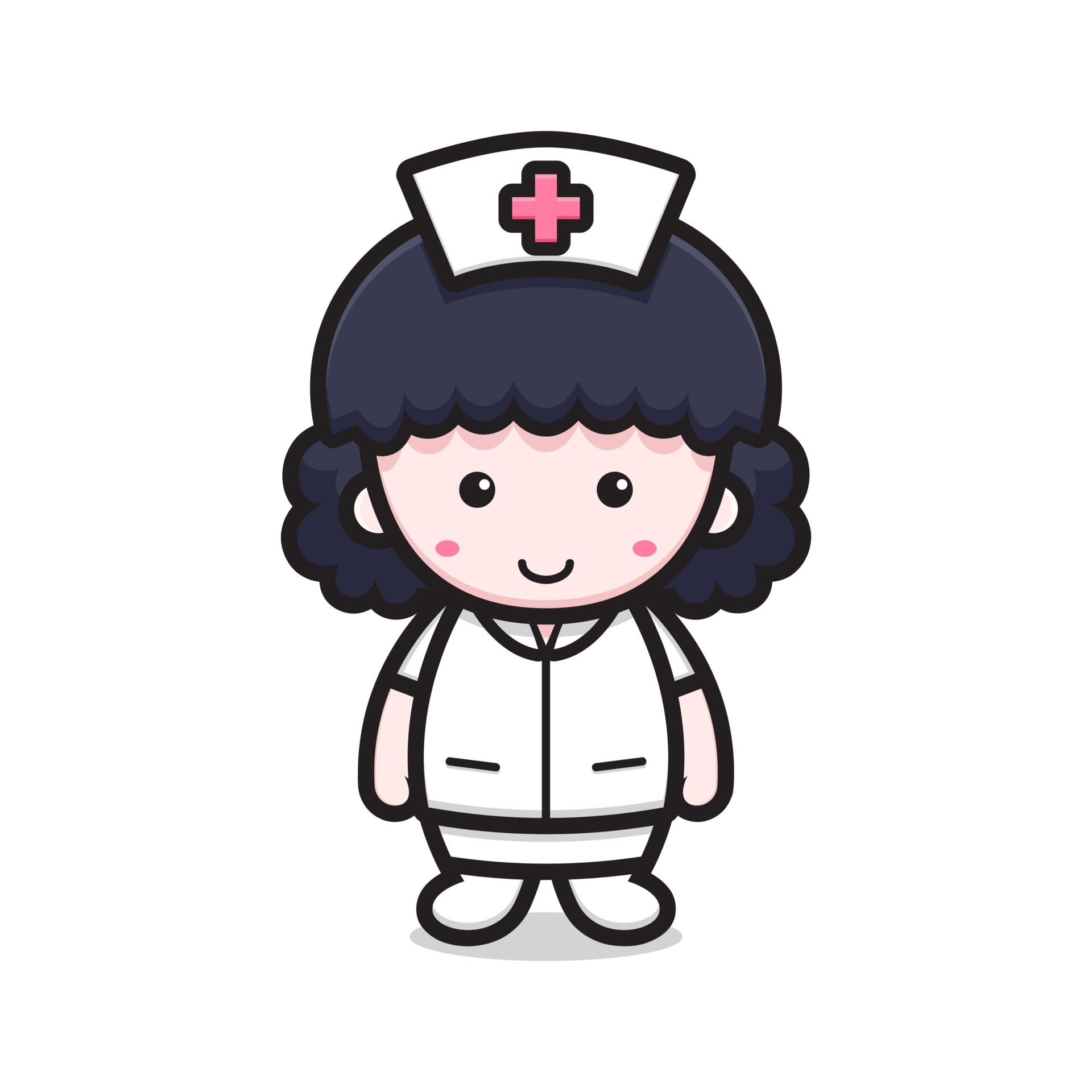 desenho de personagem mascote enfermeira fofa 3809069 Vetor no