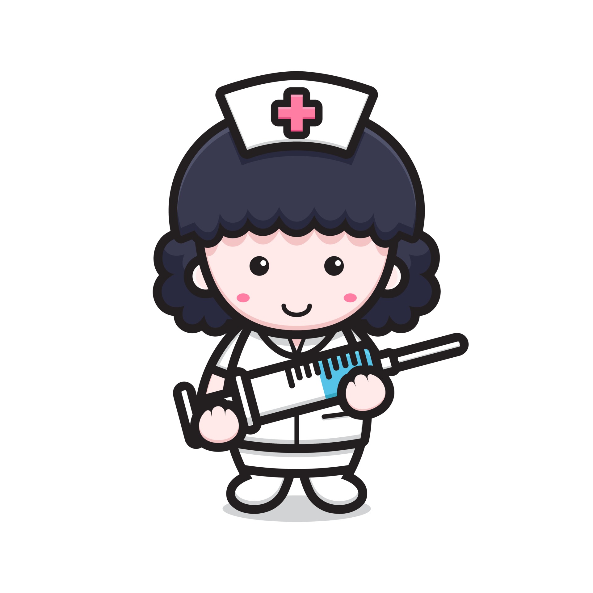 Enfermeira segura uma arma - desenho, ai illustrator file