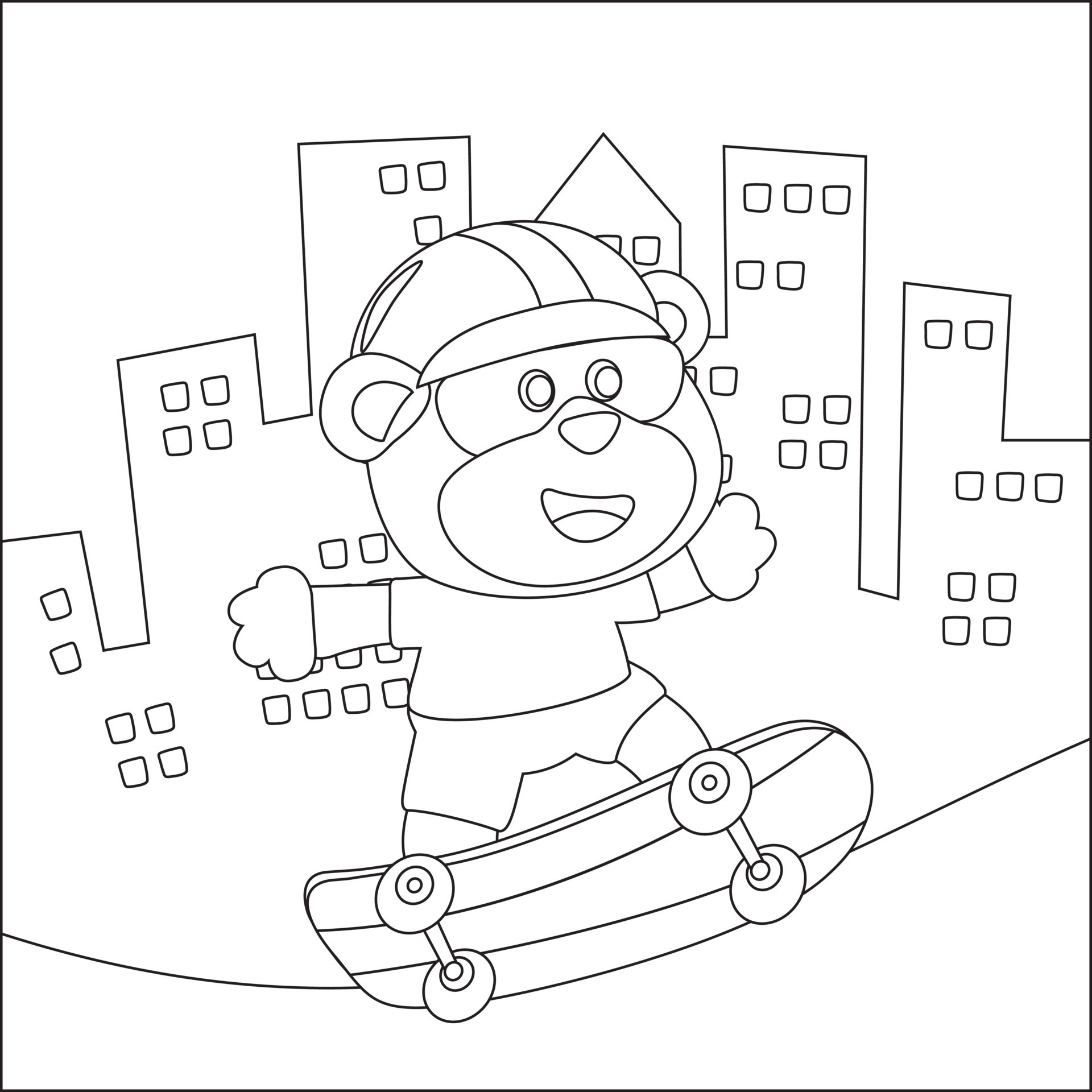 vetor ilustração do pequeno cavalo dirigindo submarino com desenho animado  estilo, infantil Projeto para crianças atividade coloração livro ou página.  21472164 Vetor no Vecteezy