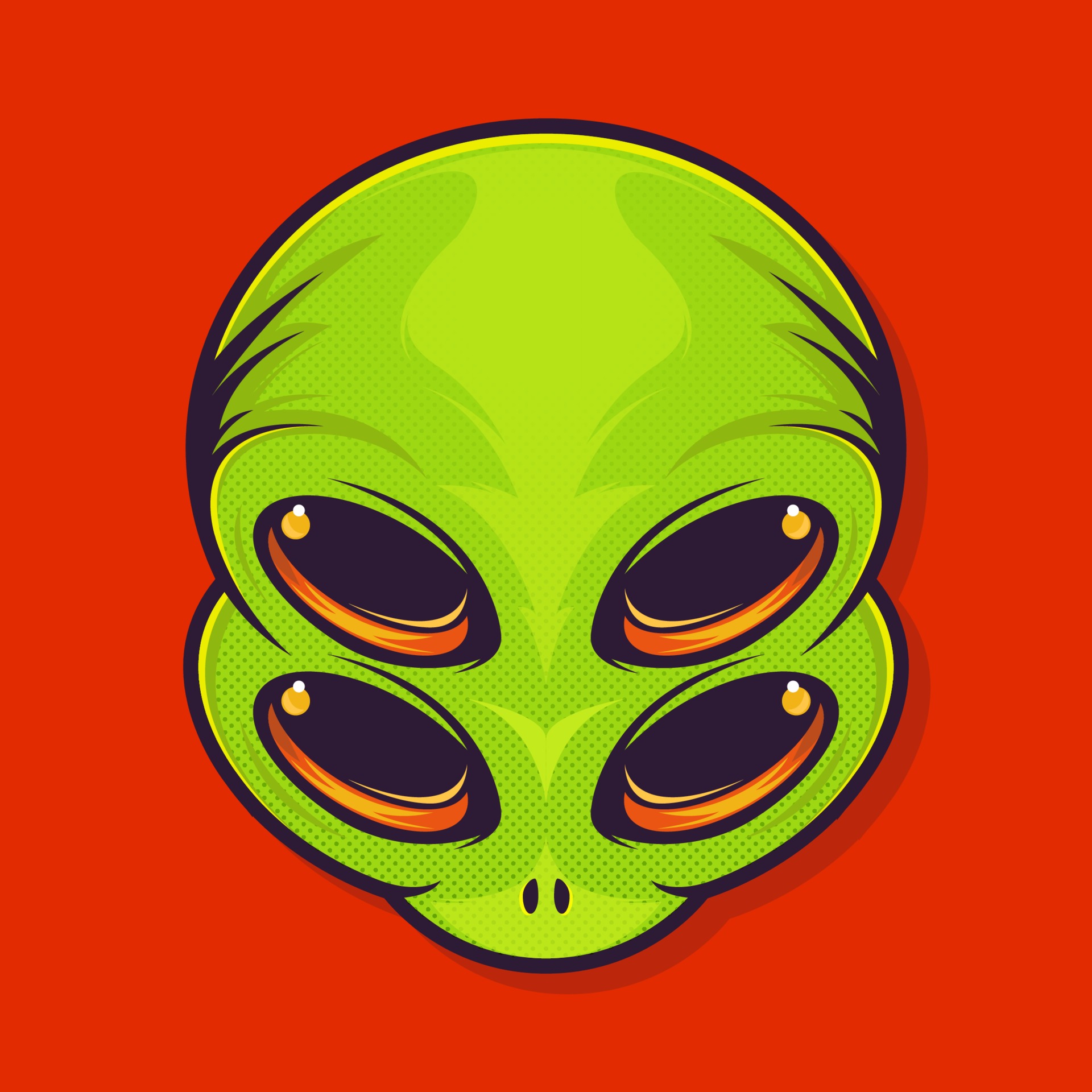 Design PNG E SVG De Cabeça Alienígena Verde Para Camisetas