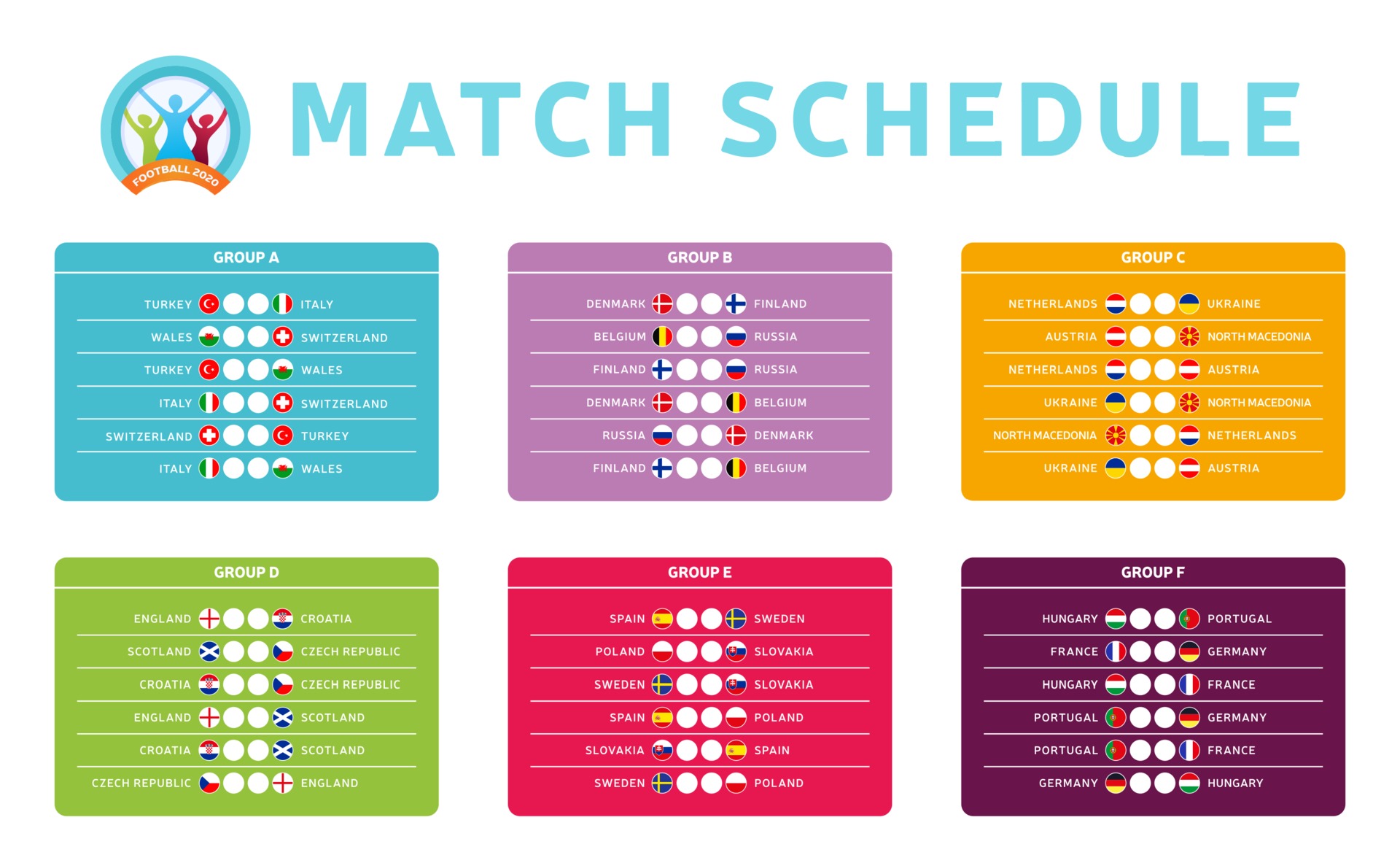 grupo de futebol europeu definir bandeiras de países do futebol europeu  2020 e grupos de equipes no conjunto de vetores de fundo do torneio 2436503  Vetor no Vecteezy