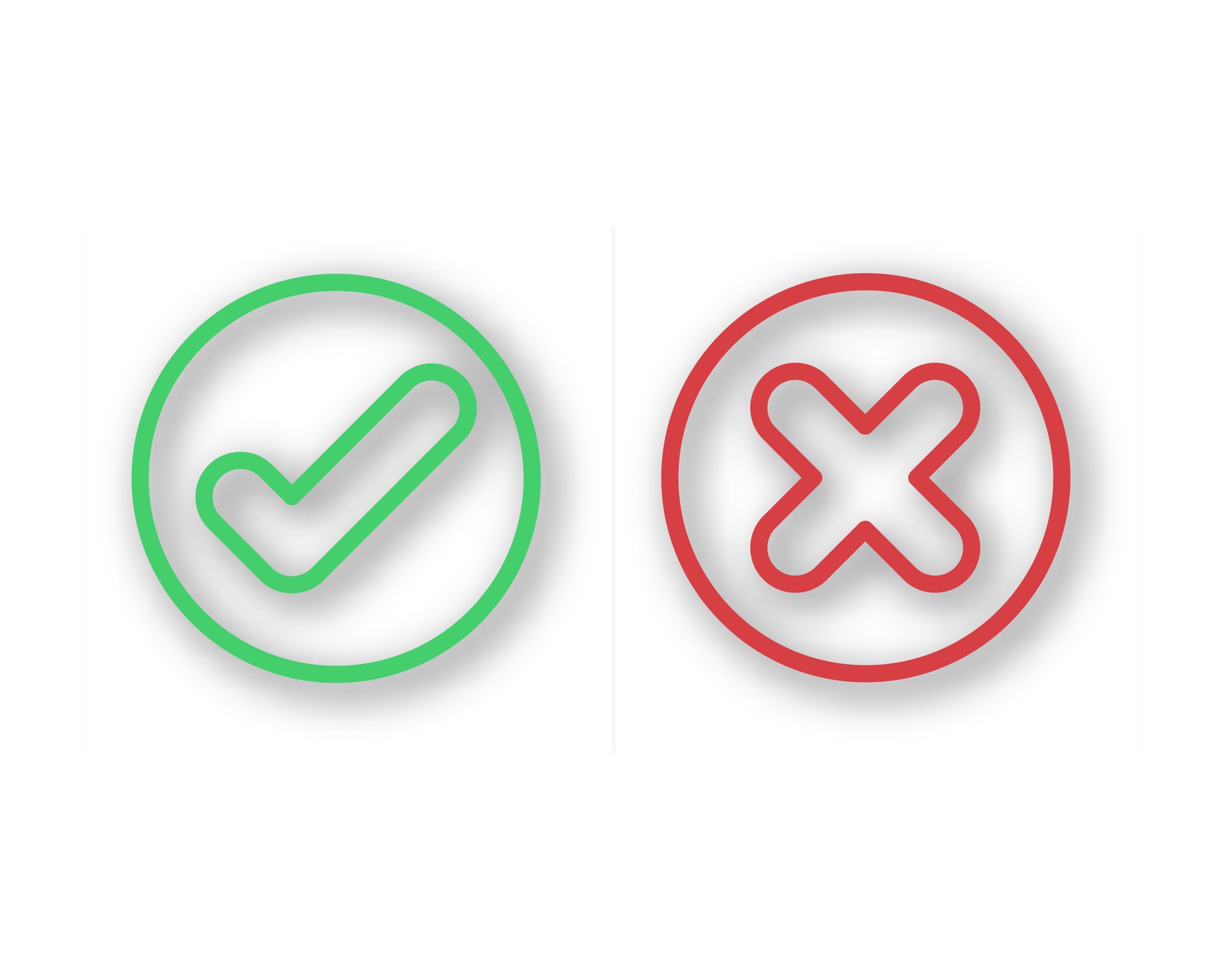 Checkmark cross check e ícone errado símbolos sim e não vector