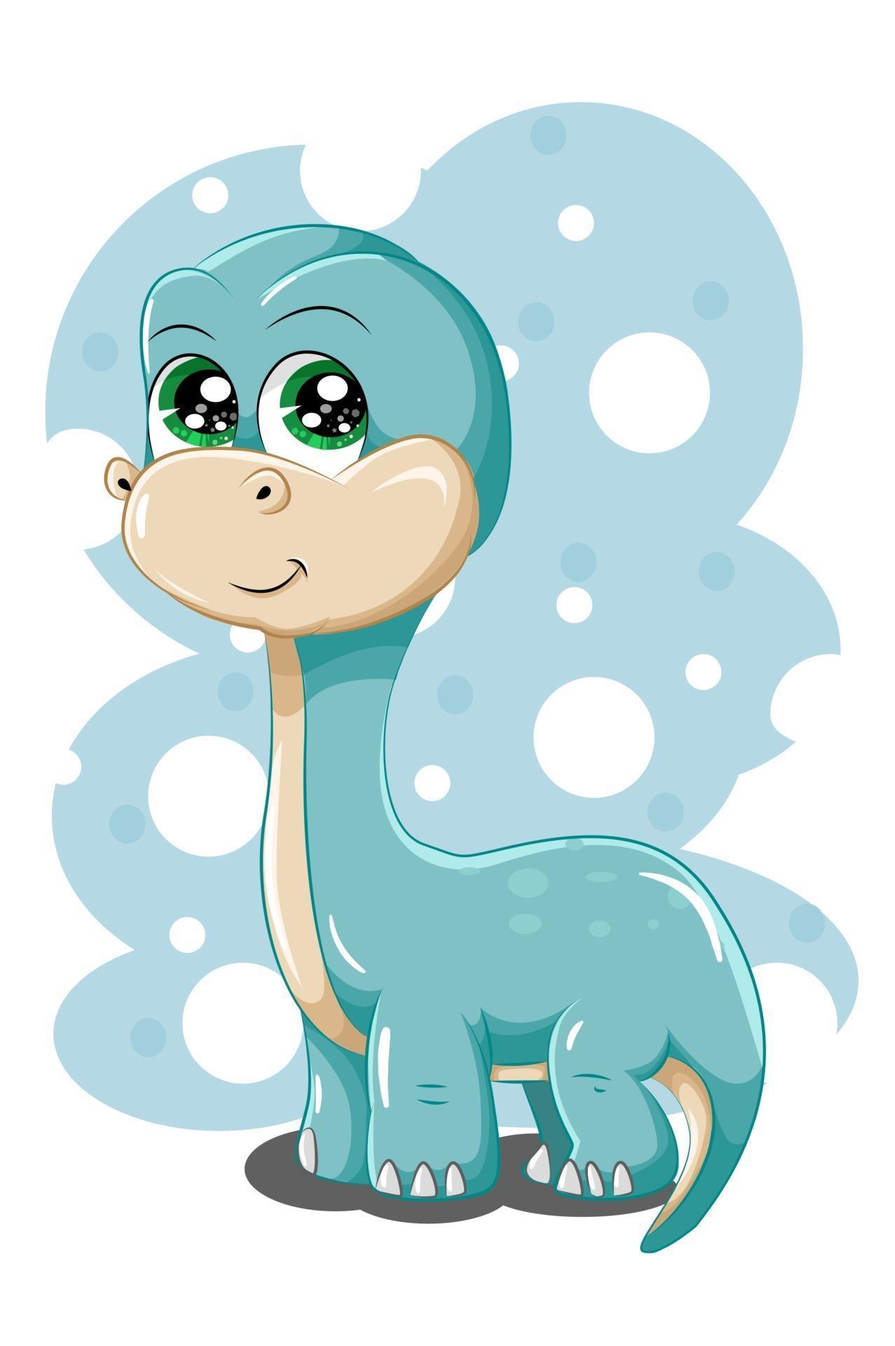 design de ilustração de desenho animado de dinossauro fofo