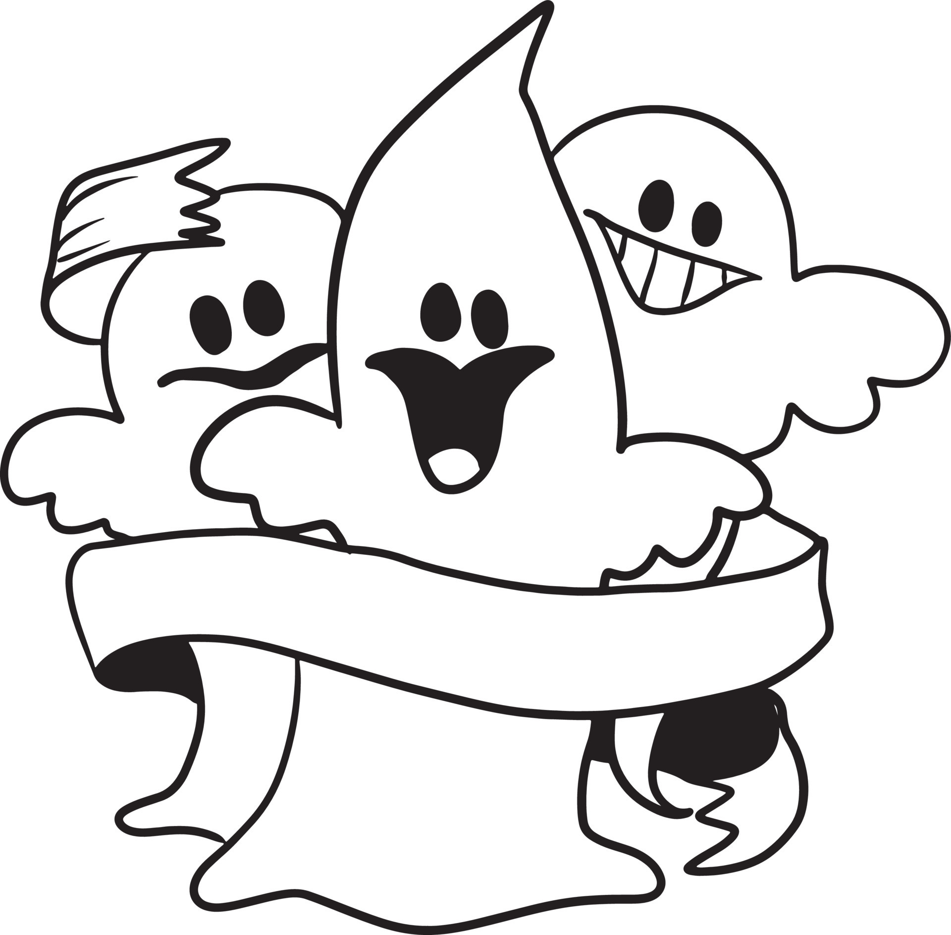 Personagem de desenho animado fantasma de halloween rabisca