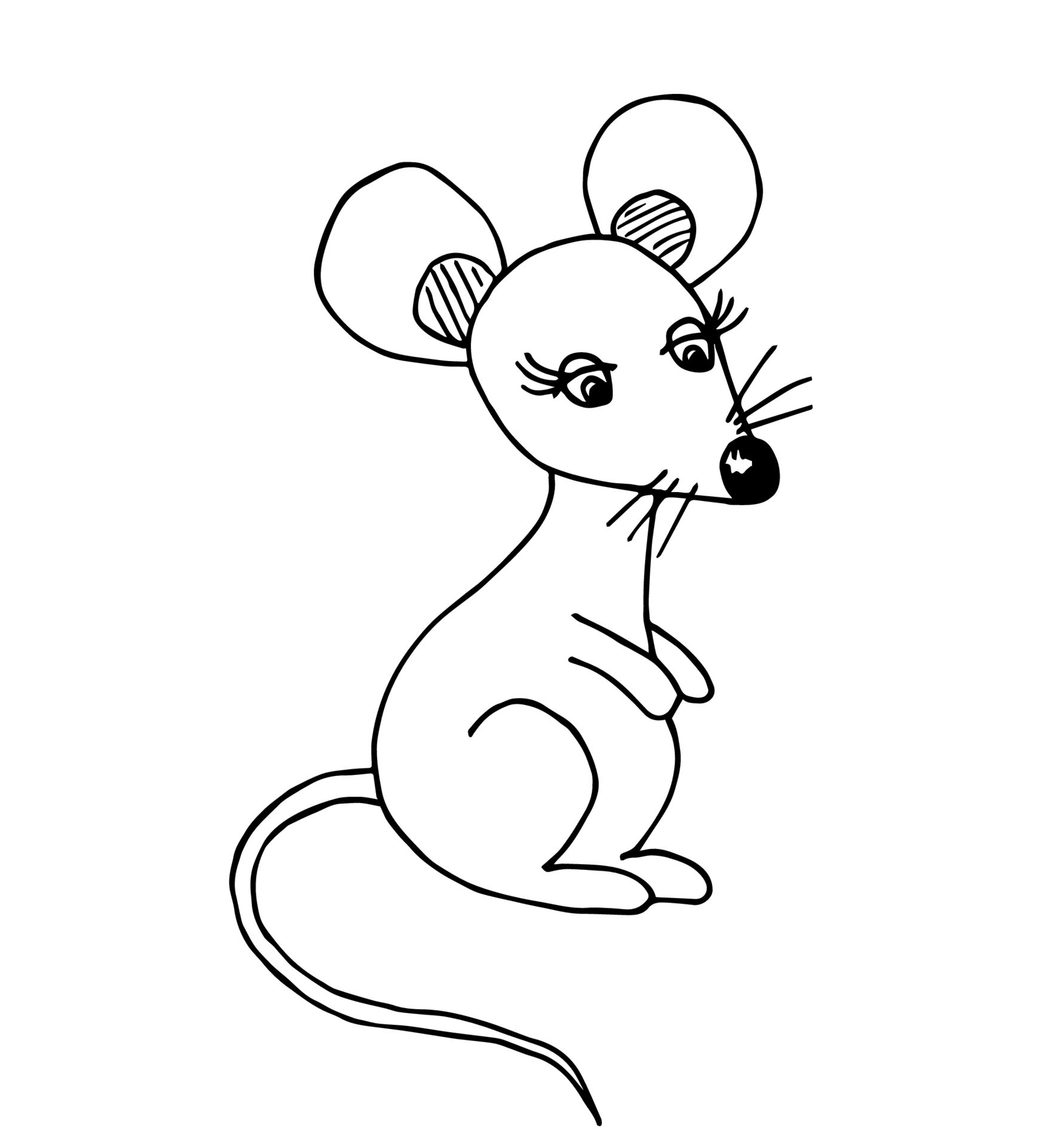 Esboço Da Página Da Coloração Do Rato Pequeno Dos Desenhos