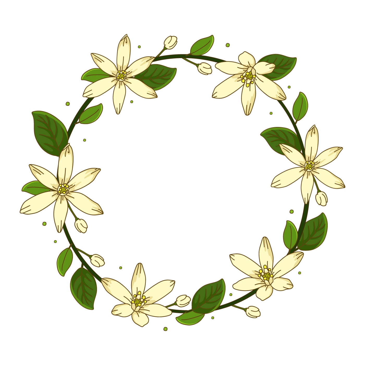 Ilustração de fundo de flor de jasmim de grinalda 224396 Vetor no Vecteezy