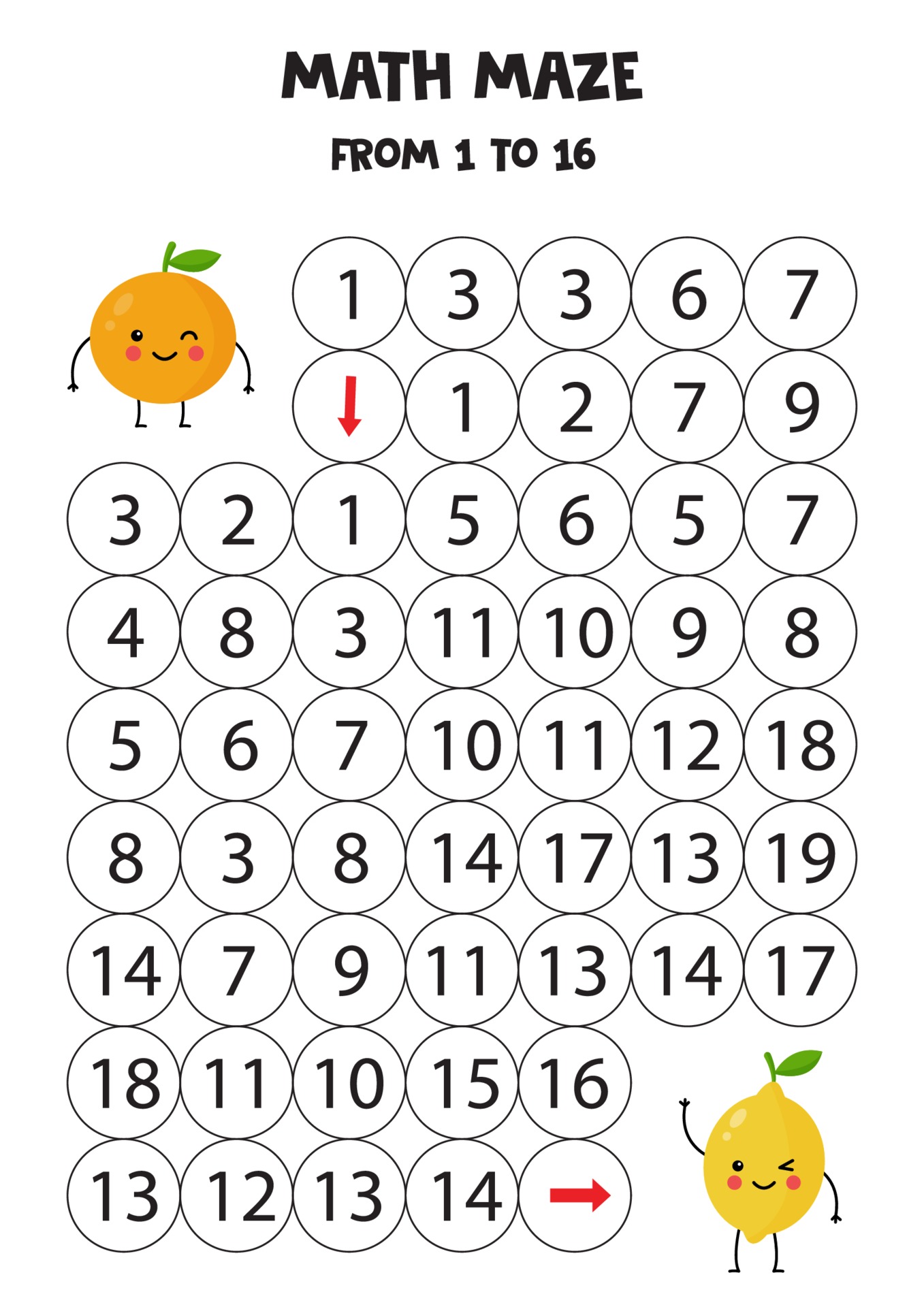 jogo de matemática para crianças. limão kawaii fofo e laranja. 2250408  Vetor no Vecteezy
