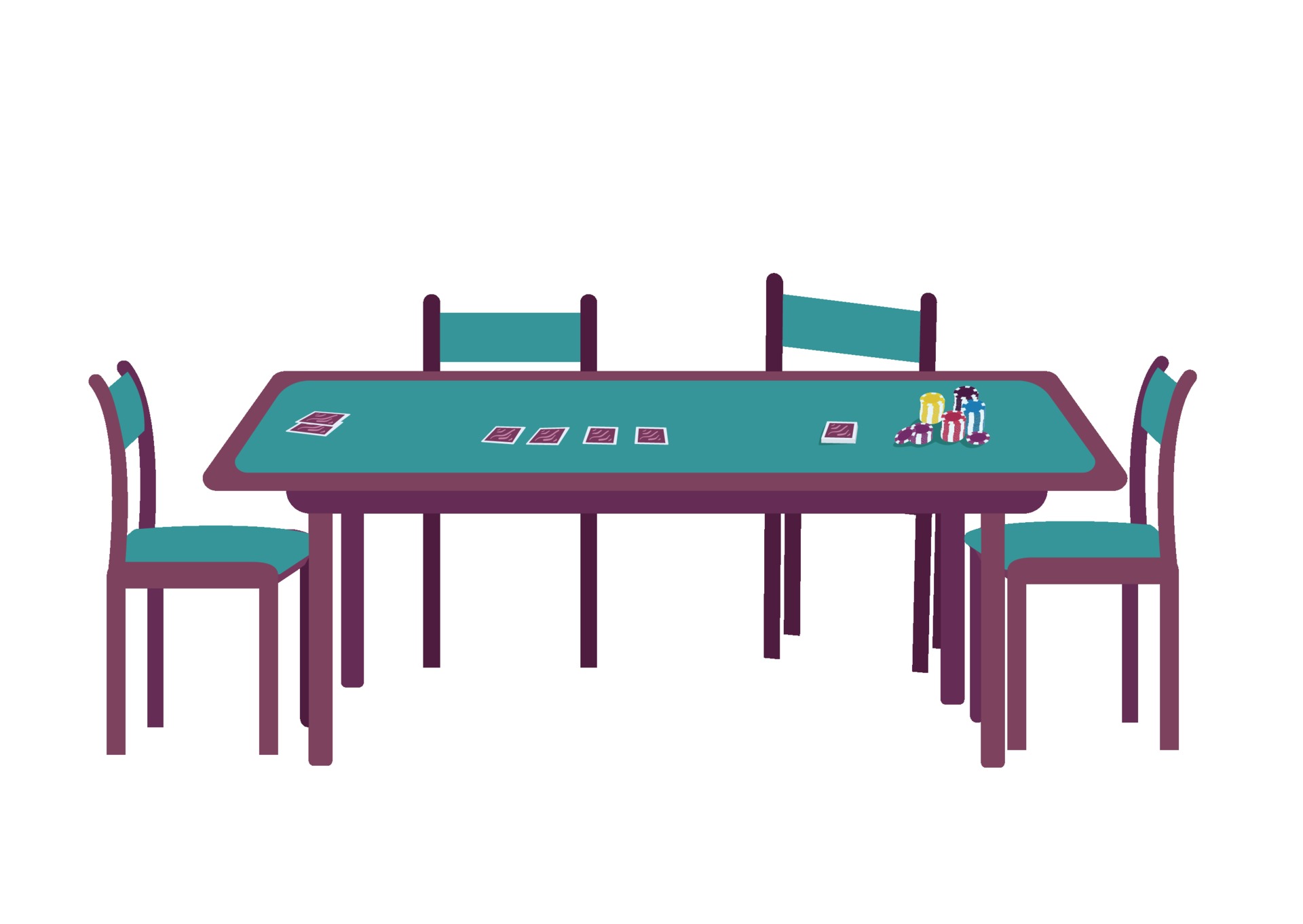 Jogo de cartas e fichas de cassino em uma mesa de jogo verde. combinação de  jogo de blackjack.