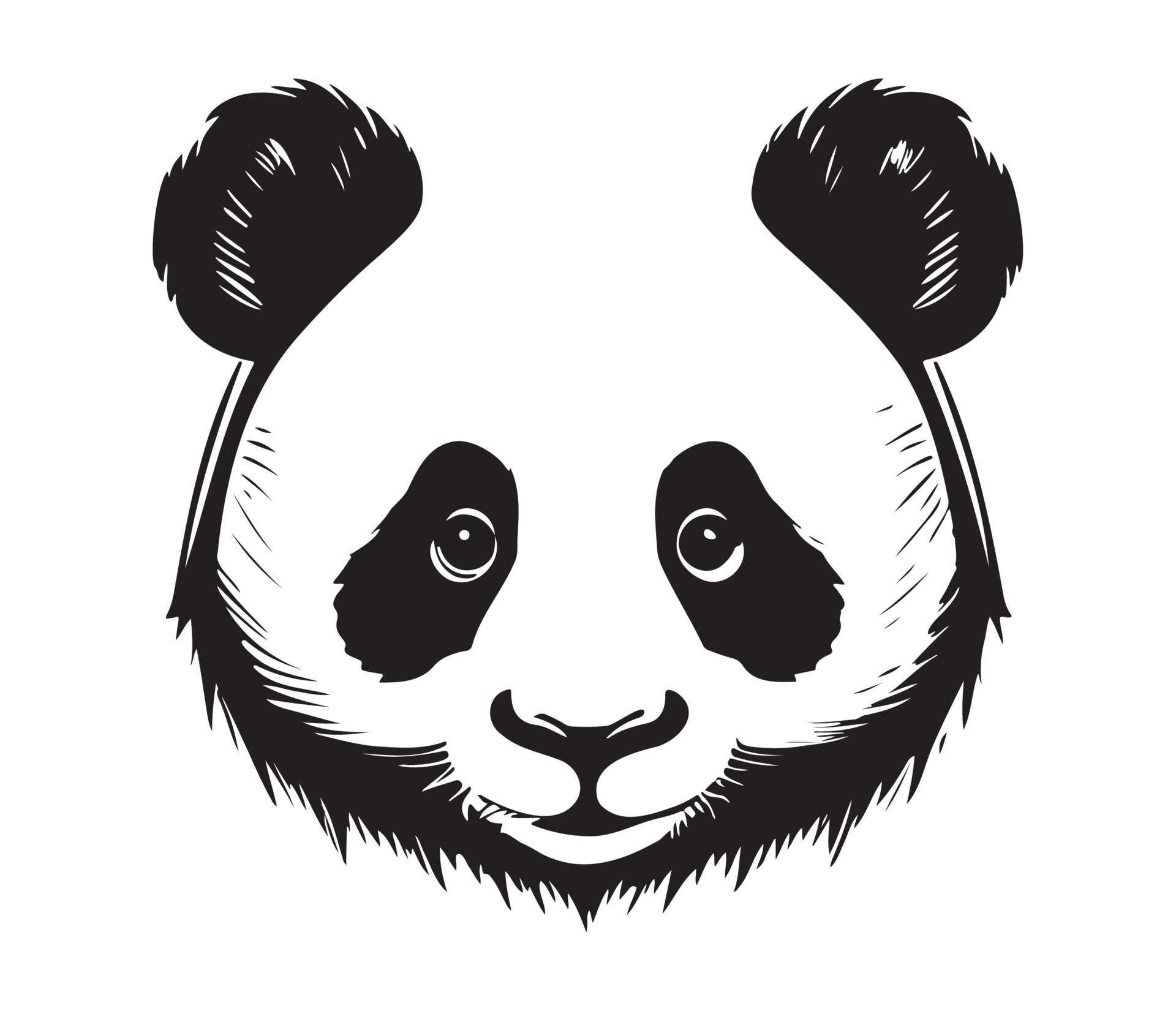 Silhueta de panda em estilo simples e plano