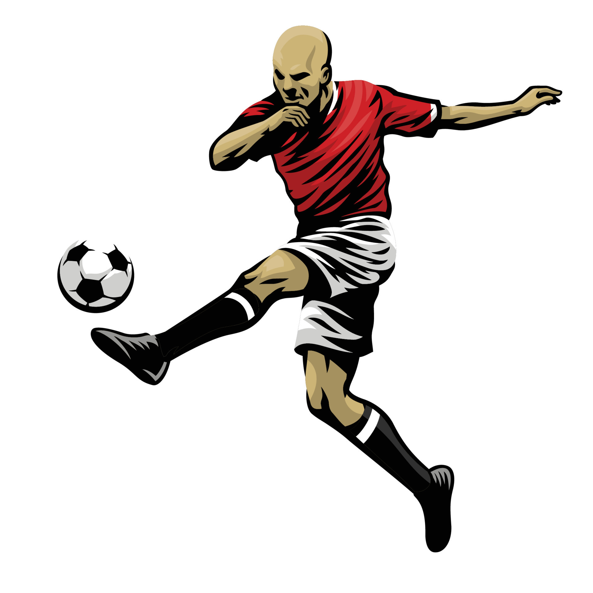 futebol jogador tiroteio, futebol jogador chutando bola ilustração 20456592  Vetor no Vecteezy