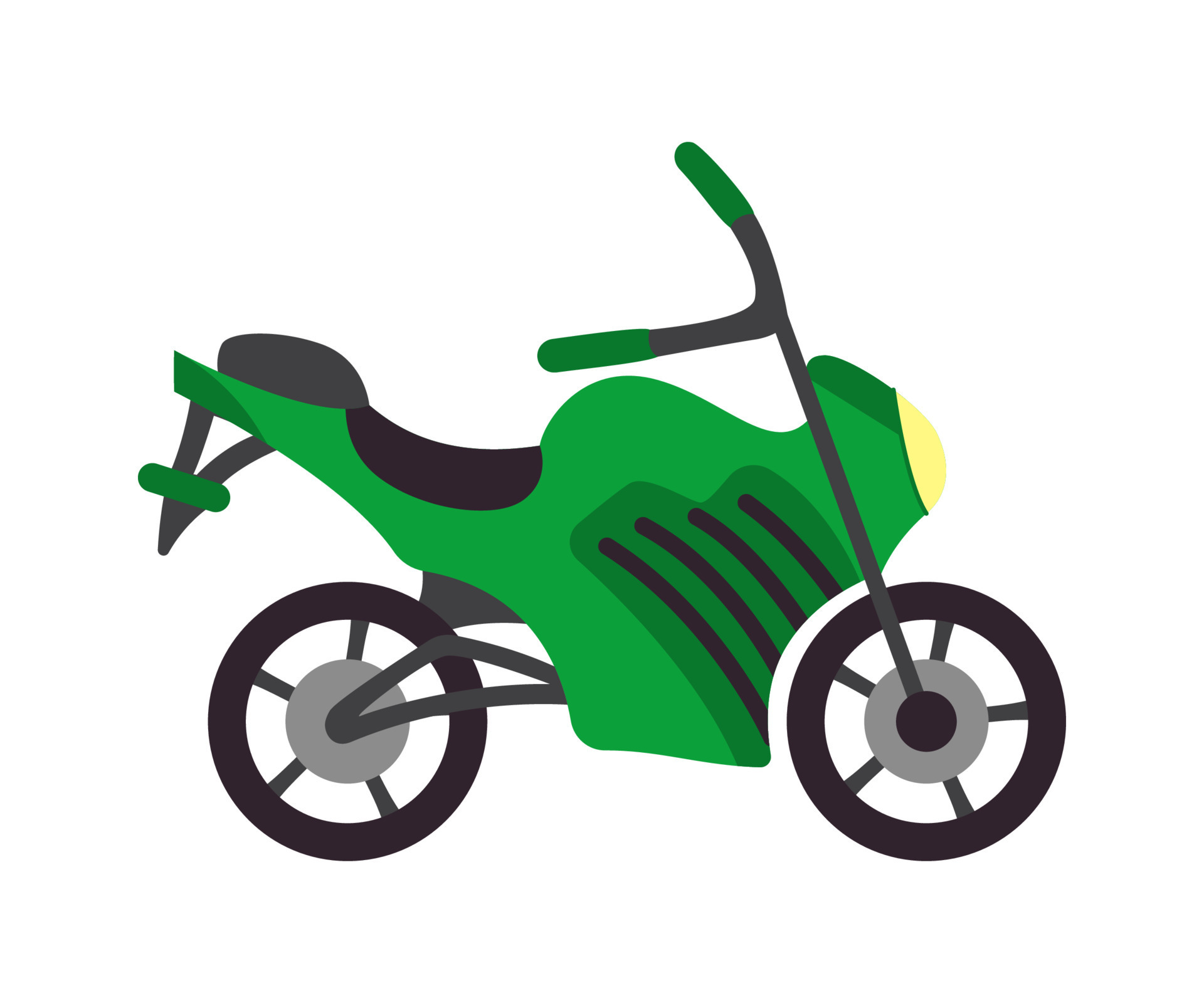 Clipart de desenho animado de motocicleta com rosto de veículo