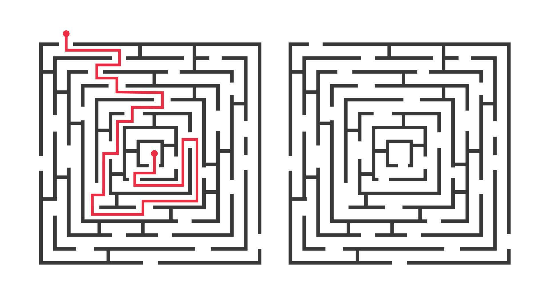 Labirinto Quadrado, Um Jogo De Lógica Simples Com Labirintos. Jogo