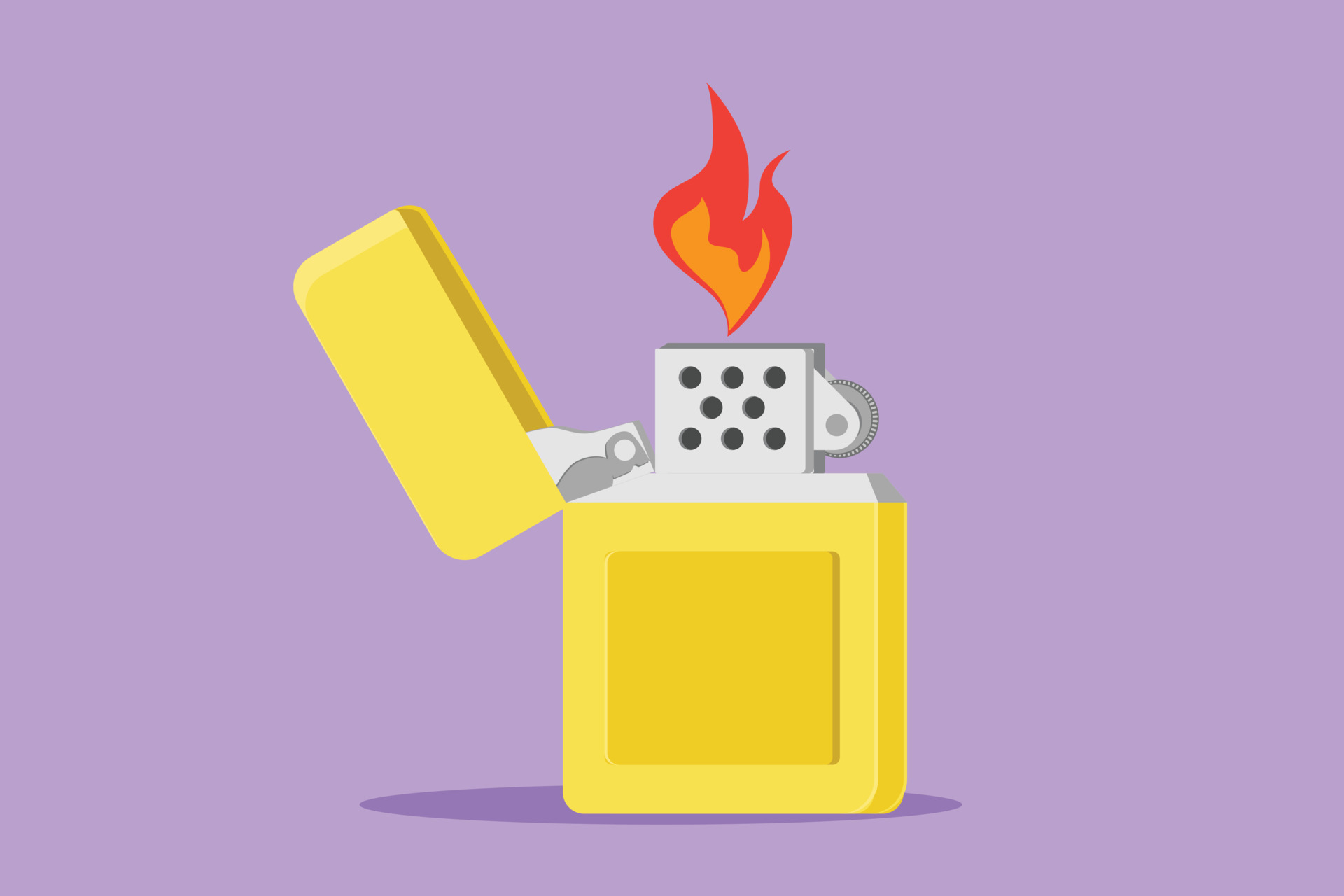 Ícone de chama de fogo amarelo desenho animado do ícone vetor de
