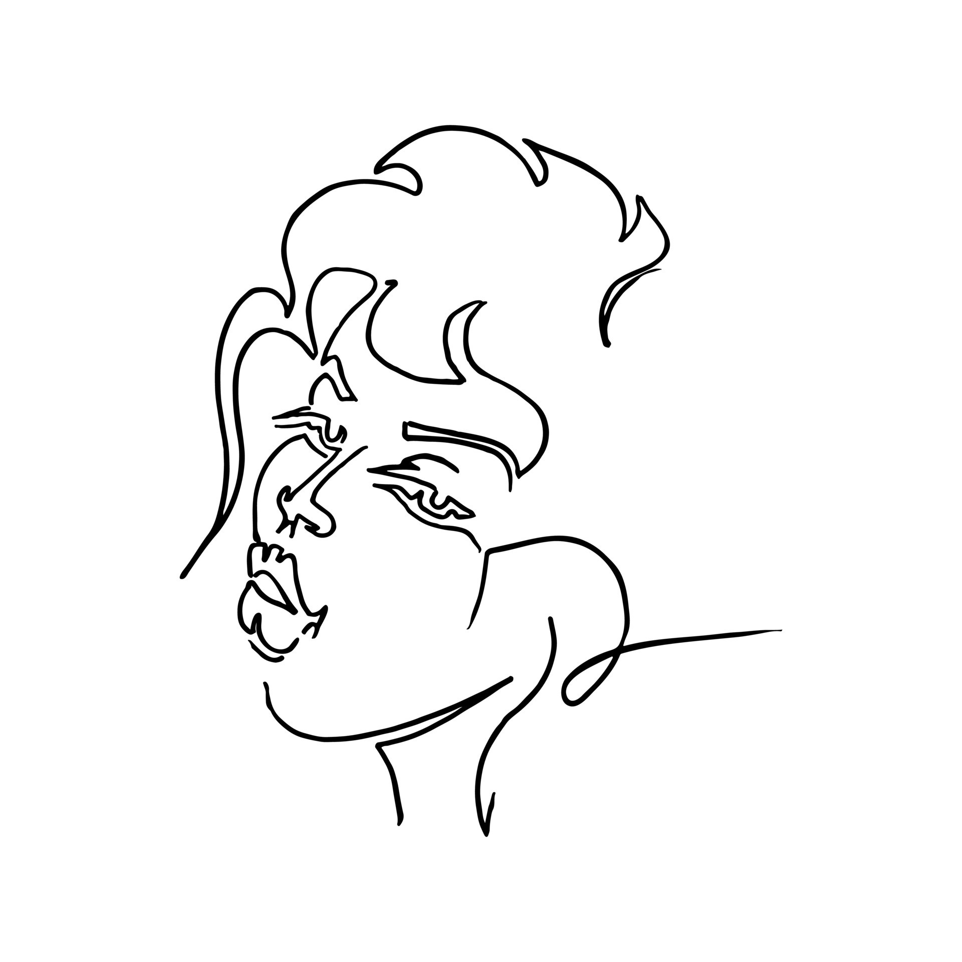 Desenho da face da mulher