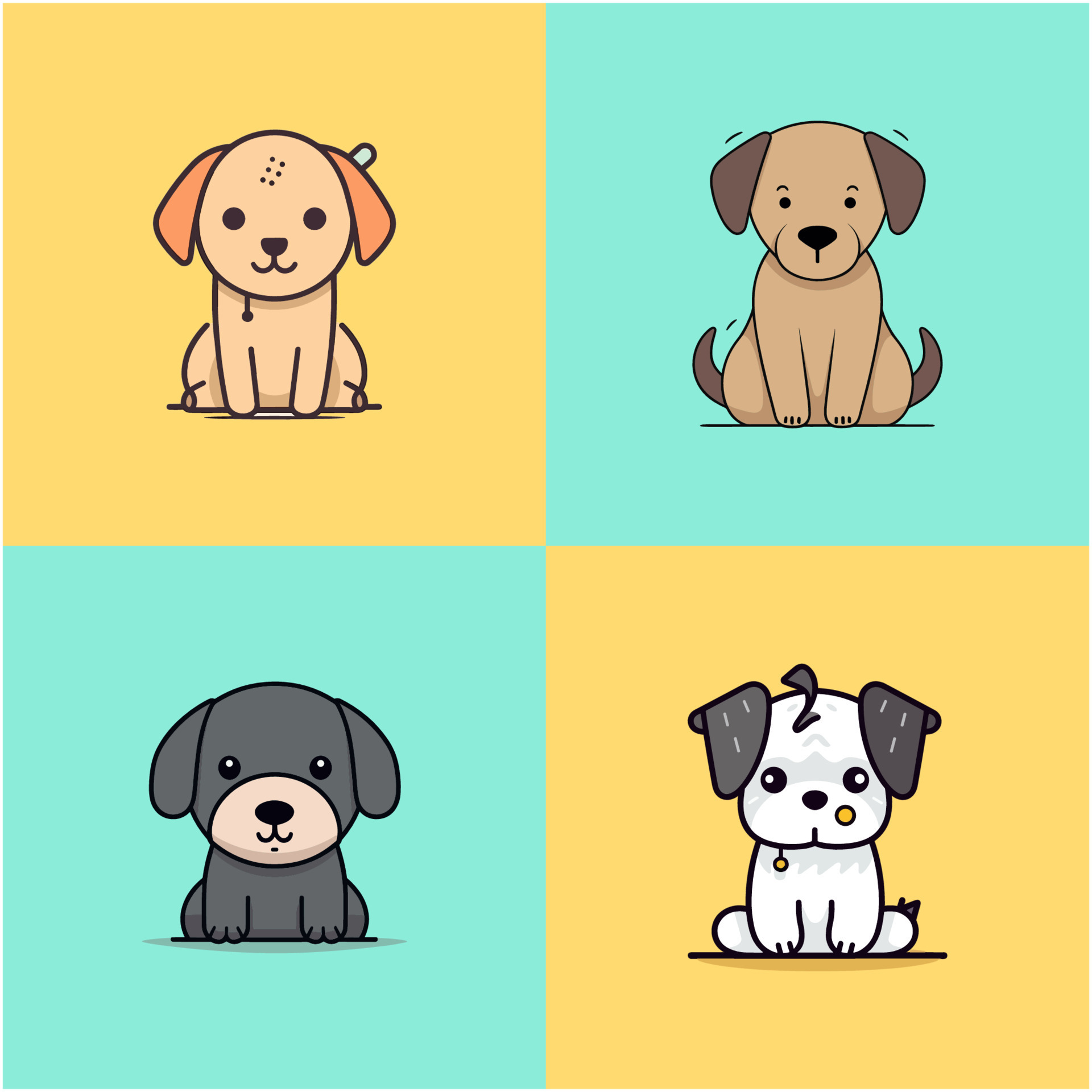 ilustração de cachorro fofo cachorro kawaii chibi estilo de desenho  vetorial desenho animado de cachorro 17048058 Vetor no Vecteezy