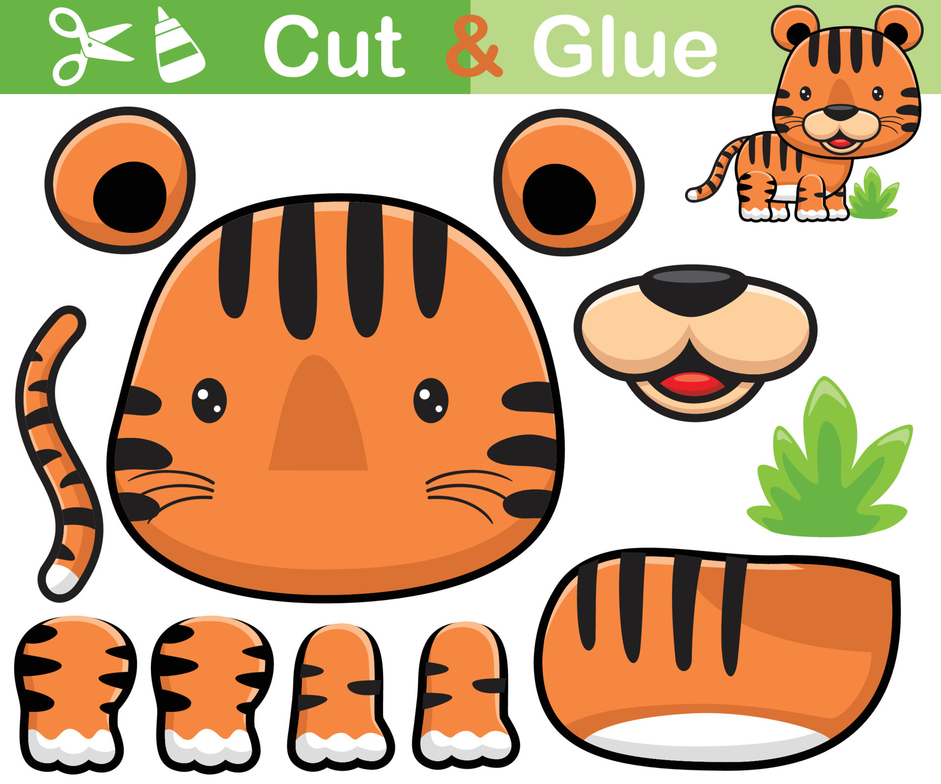 vetor ilustração do engraçado tigre desenho animado. Educação