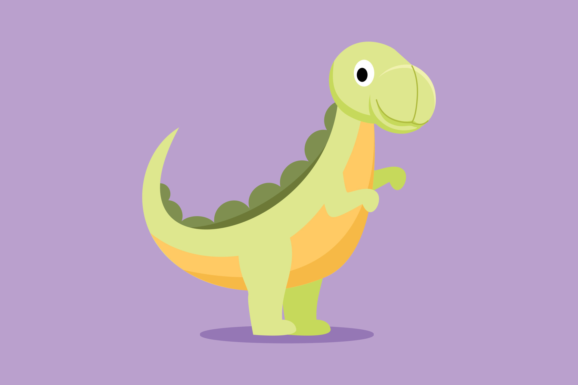 Baixe Dinossauro de desenho animado fofo pronto para ação PNG