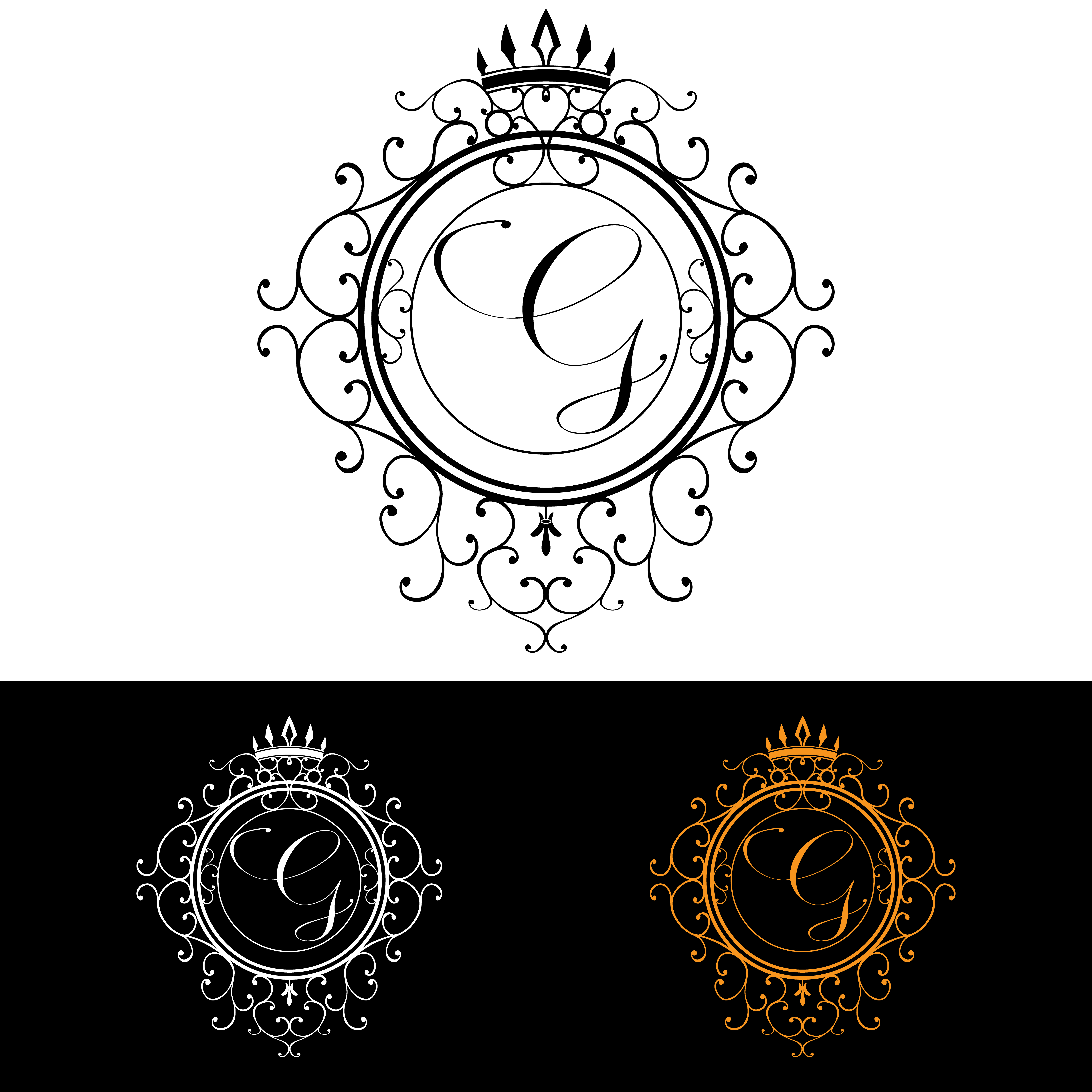 Elegante logotipo da letra g