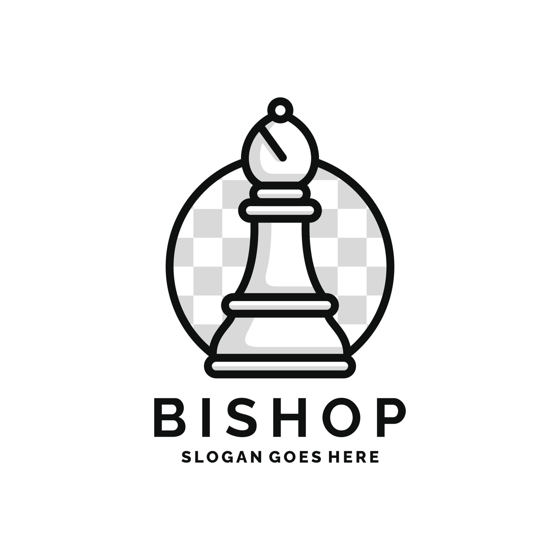 bispo xadrez logotipo Projeto vetor ilustração 23959766 Vetor no Vecteezy