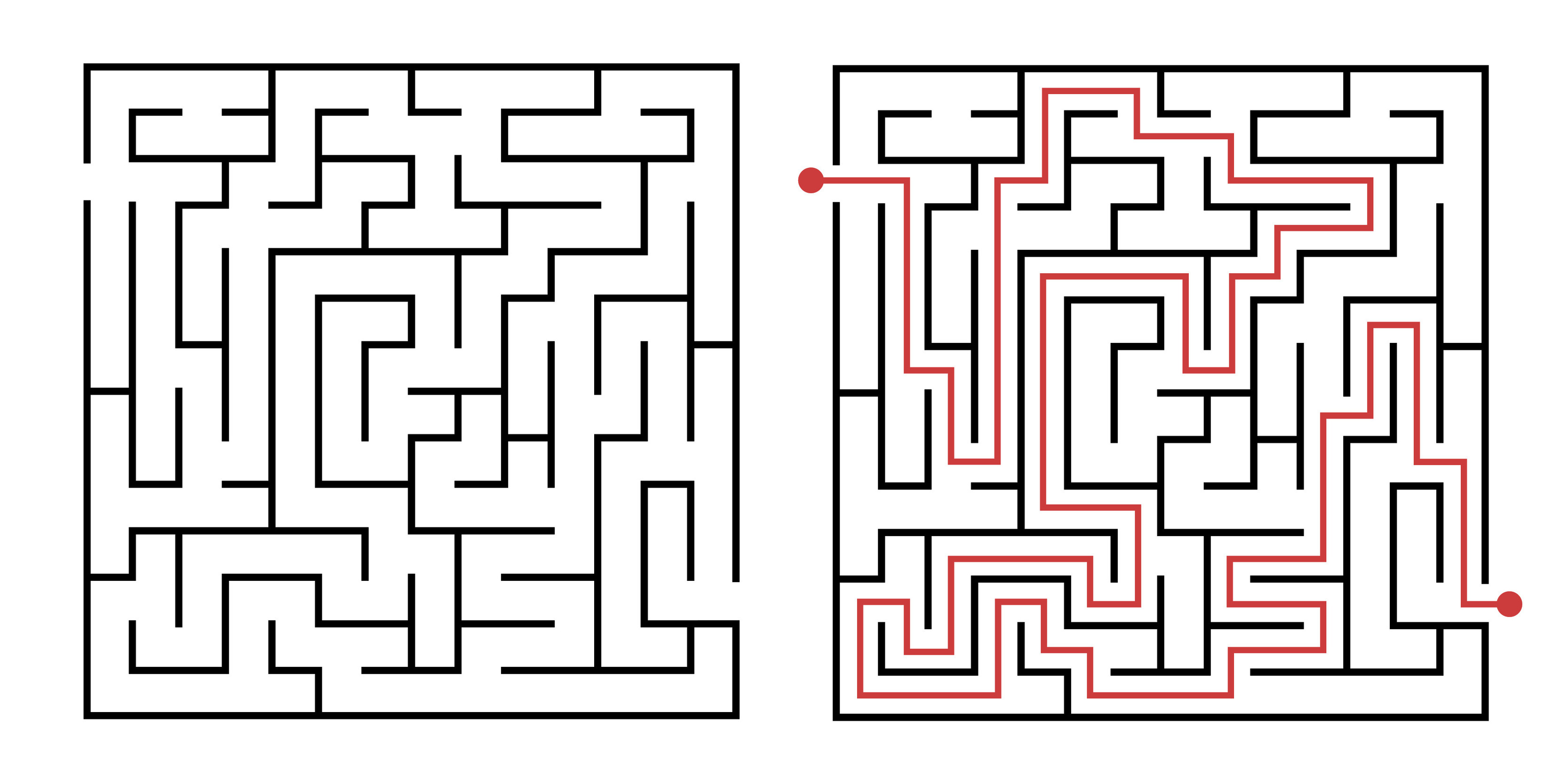 Ícone de labirinto quadrado. jogo de lógica simples com labirinto