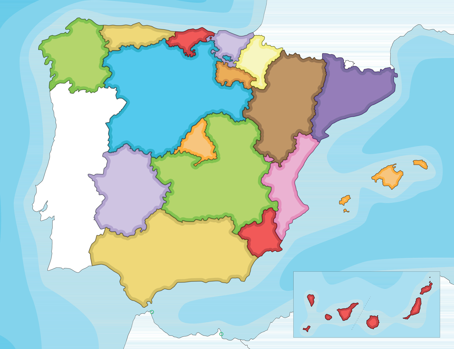 Mapa Político De Alta Qualidade De Espanha E Portugal Com Fronteiras Das  Regiões Ou Províncias Ilustração do Vetor - Ilustração de beira, estados:  272388382