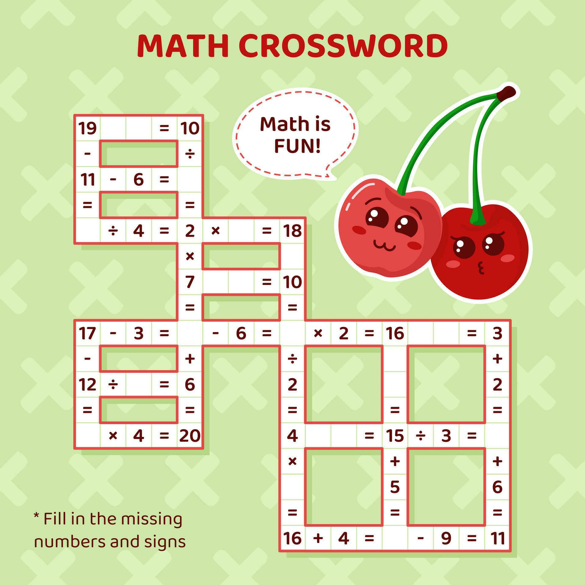 Modelo de vetor de matemática de multiplicação para crianças