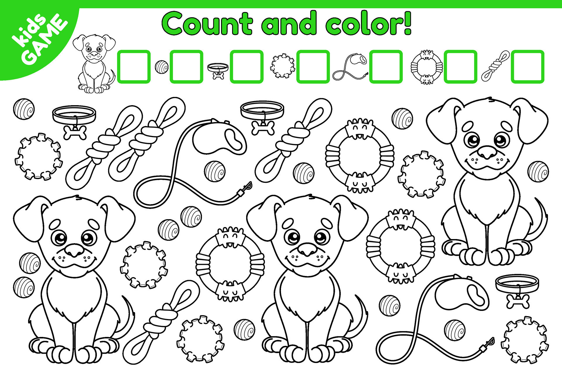 Desenhos animados Gato Jogo de contagem Livro para colorir imagem