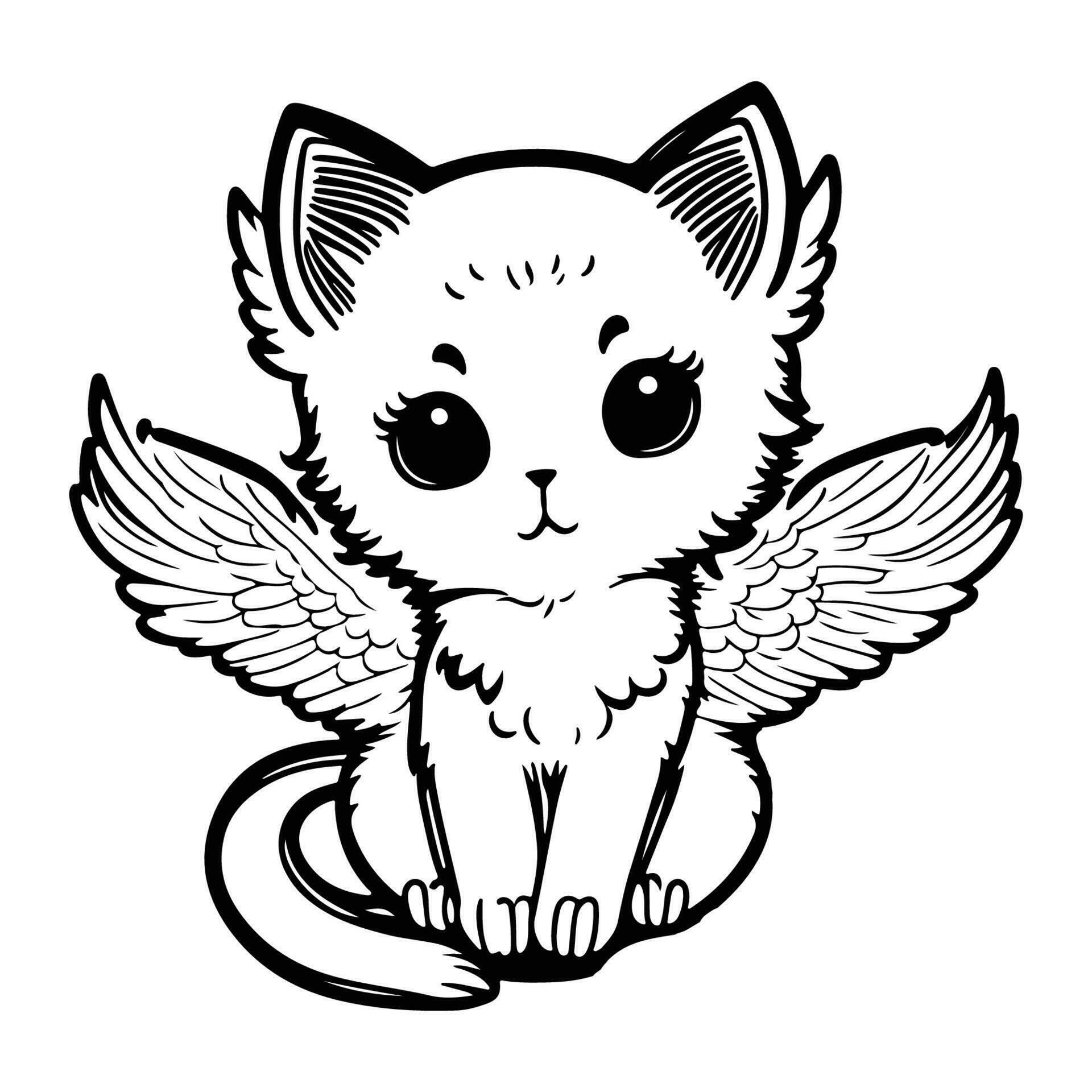 Desenho De Gato Com Esboço Página Para Colorir Cauda Vetor PNG , Desenho De  Gato, Desenho De Asa, Desenho De Anel Imagem PNG e Vetor Para Download  Gratuito