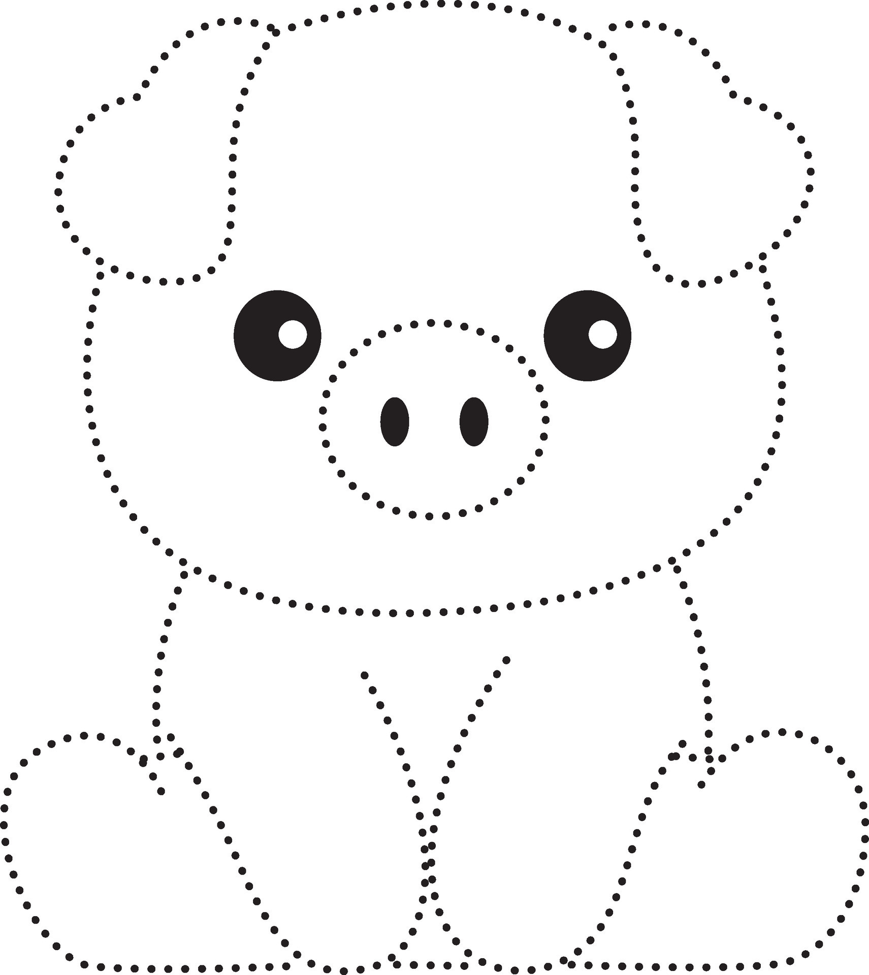 porco pontilhado linha desenhar prática desenho animado rabisco