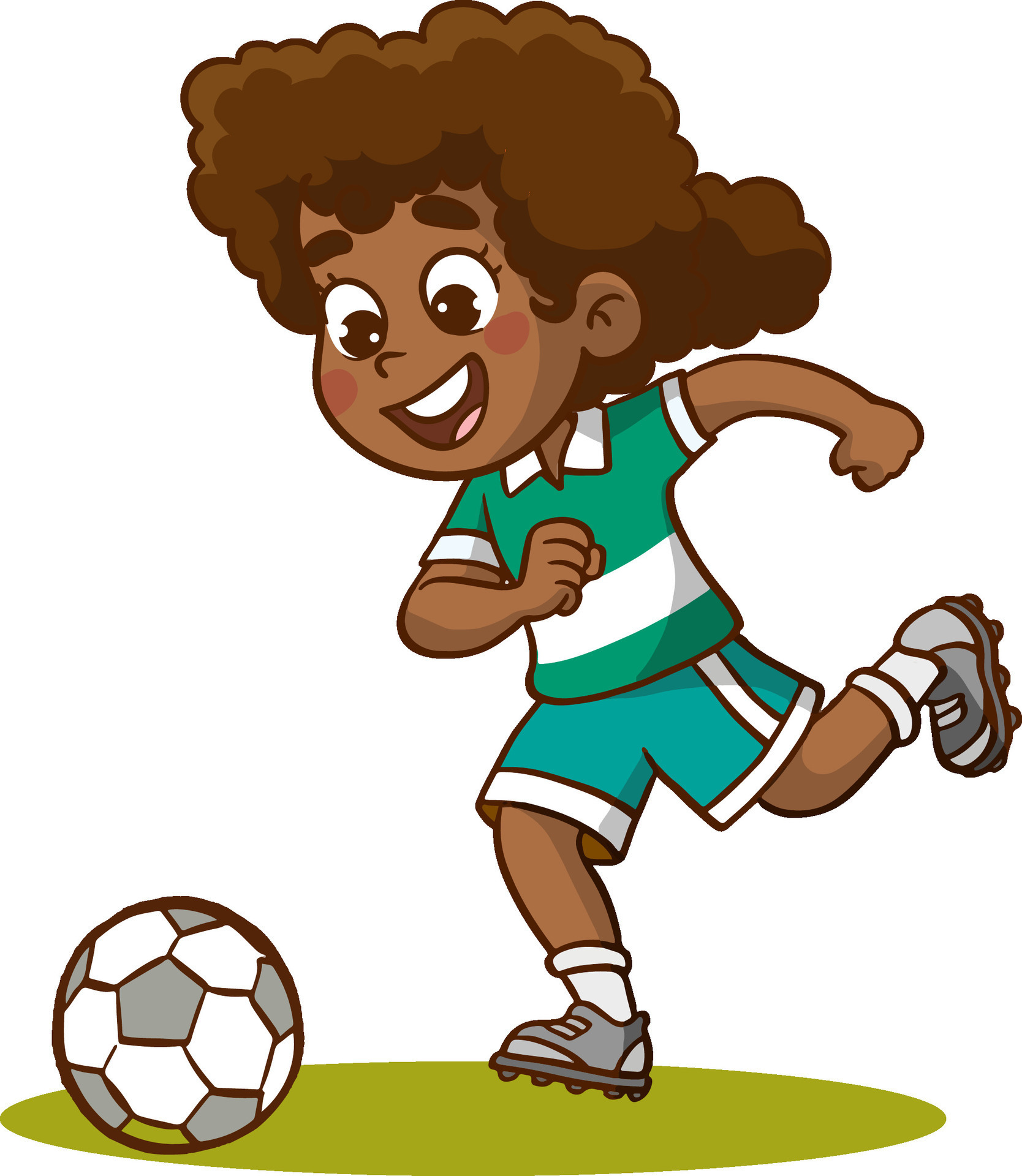 menina jogando futebol para colorir isolado 6823513 Vetor no Vecteezy