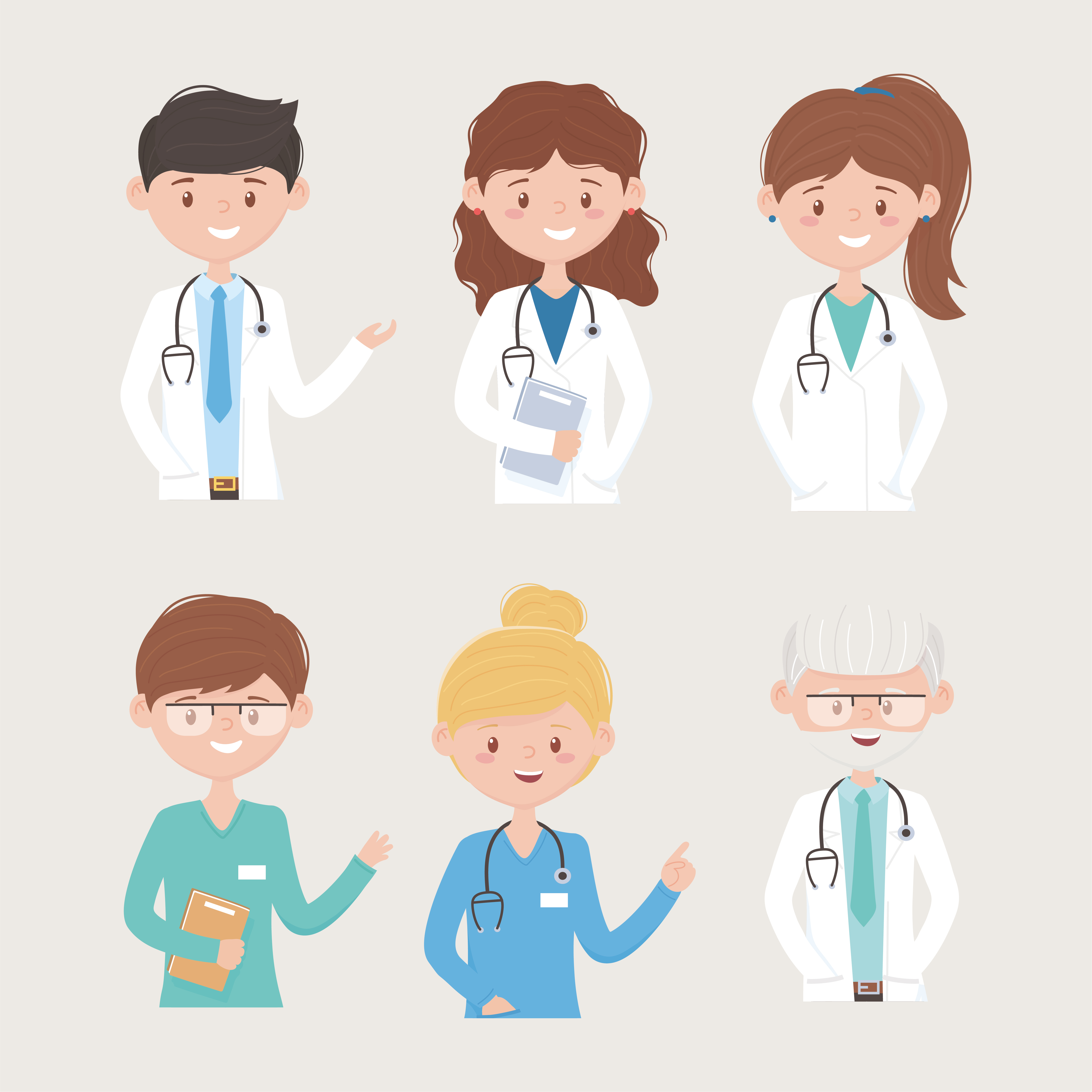 desenho animado personagens da equipe médica definido - Fotos de arquivo  #11708803