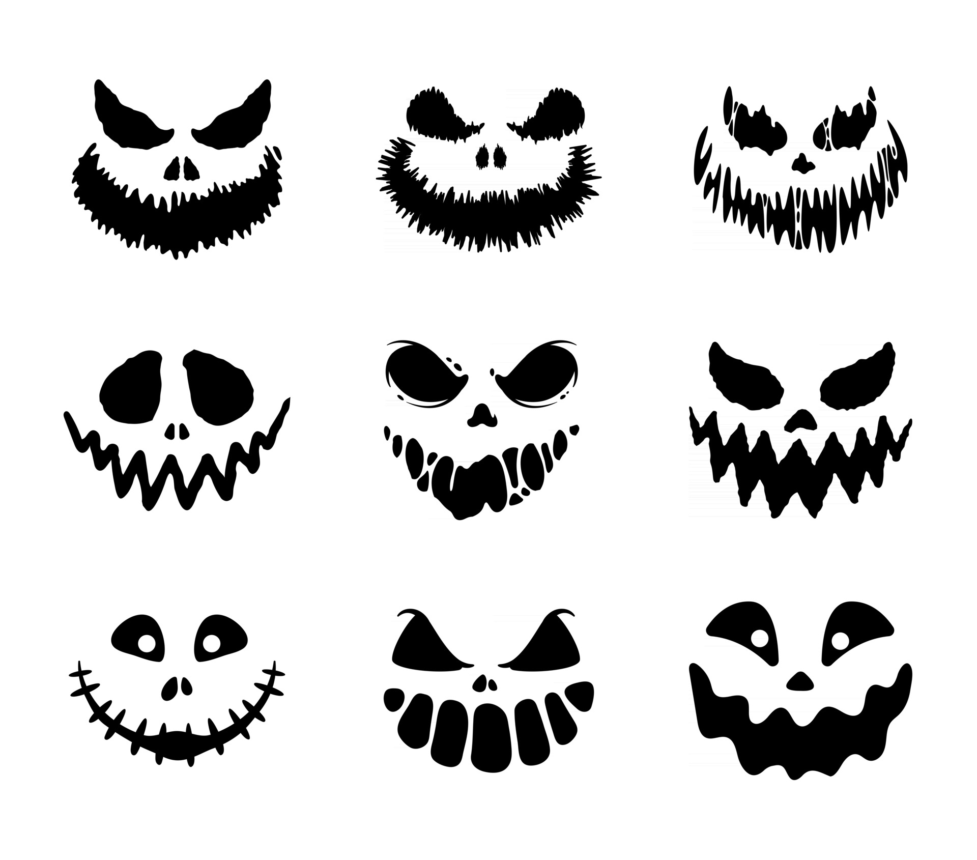 Vetores de Rostos Assustadores E Engraçados De Abóbora Ou Fantasma De  Halloween Conjunto De Coleta De Vetores e mais imagens de Assustador -  iStock