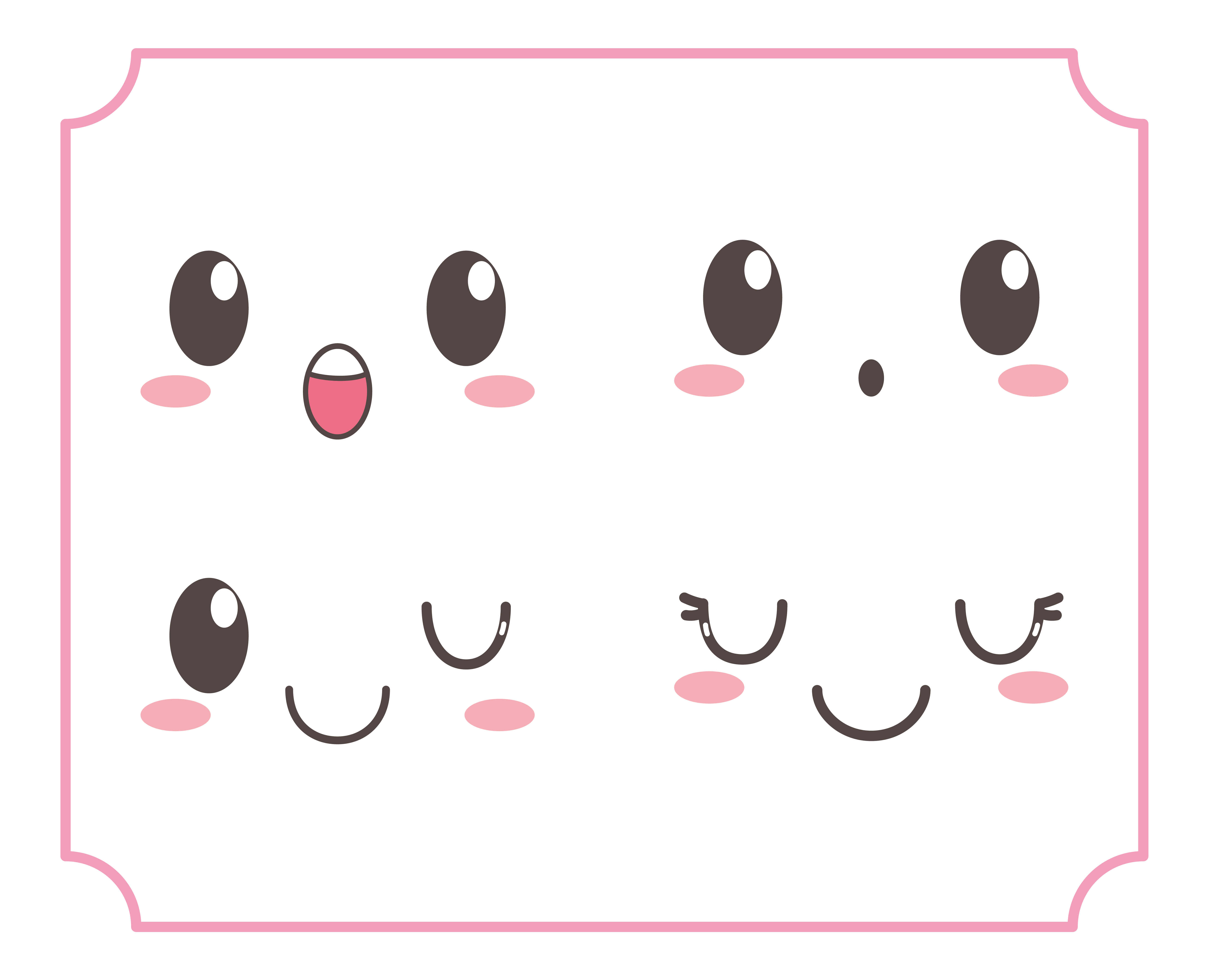 Kawaii Fofa Expressão Olhos E Boca Surpreendidos Ilustração do Vetor -  Ilustração de sentimento, grito: 167808980