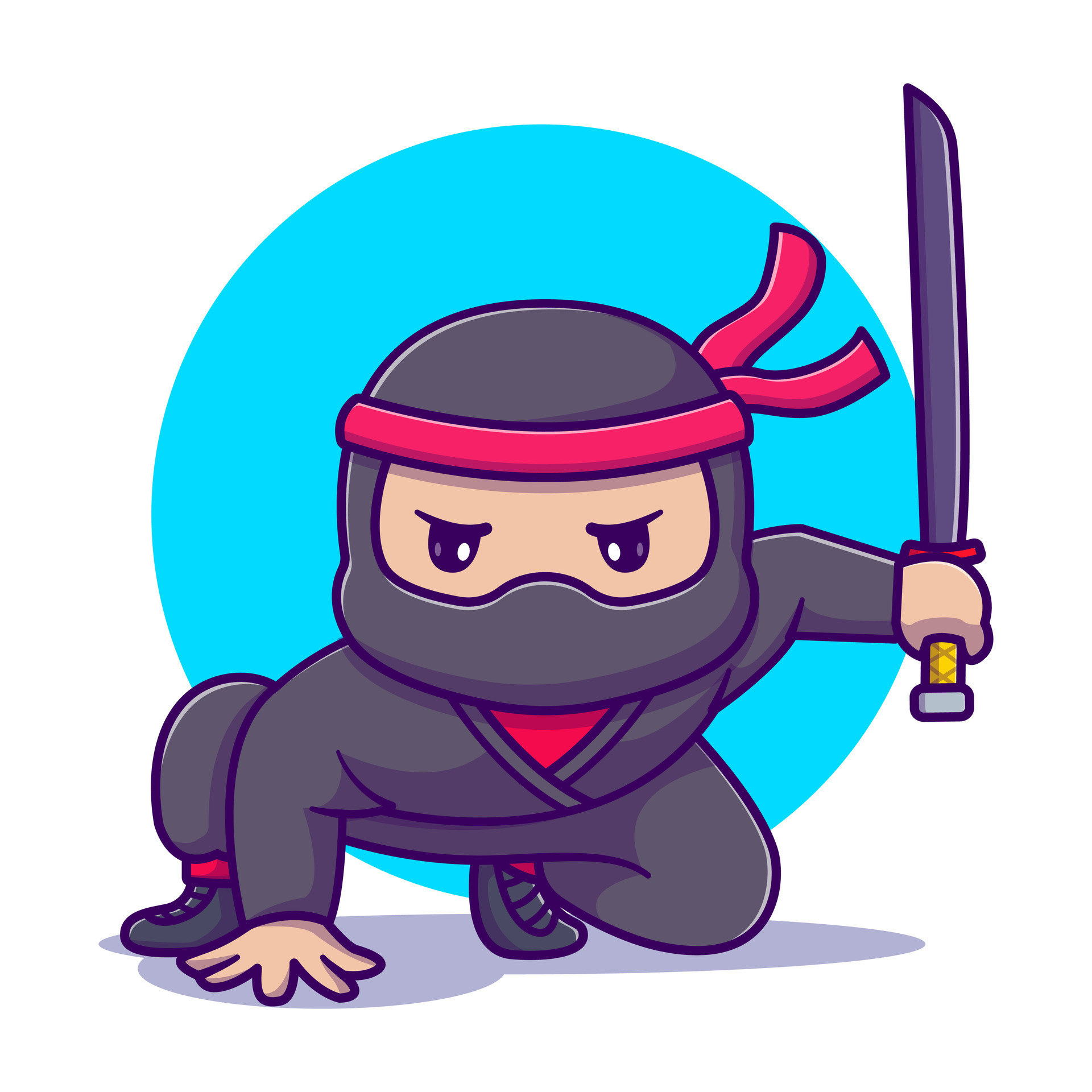 Desenhos animados Ninja ilustração do vetor. Ilustração de cara