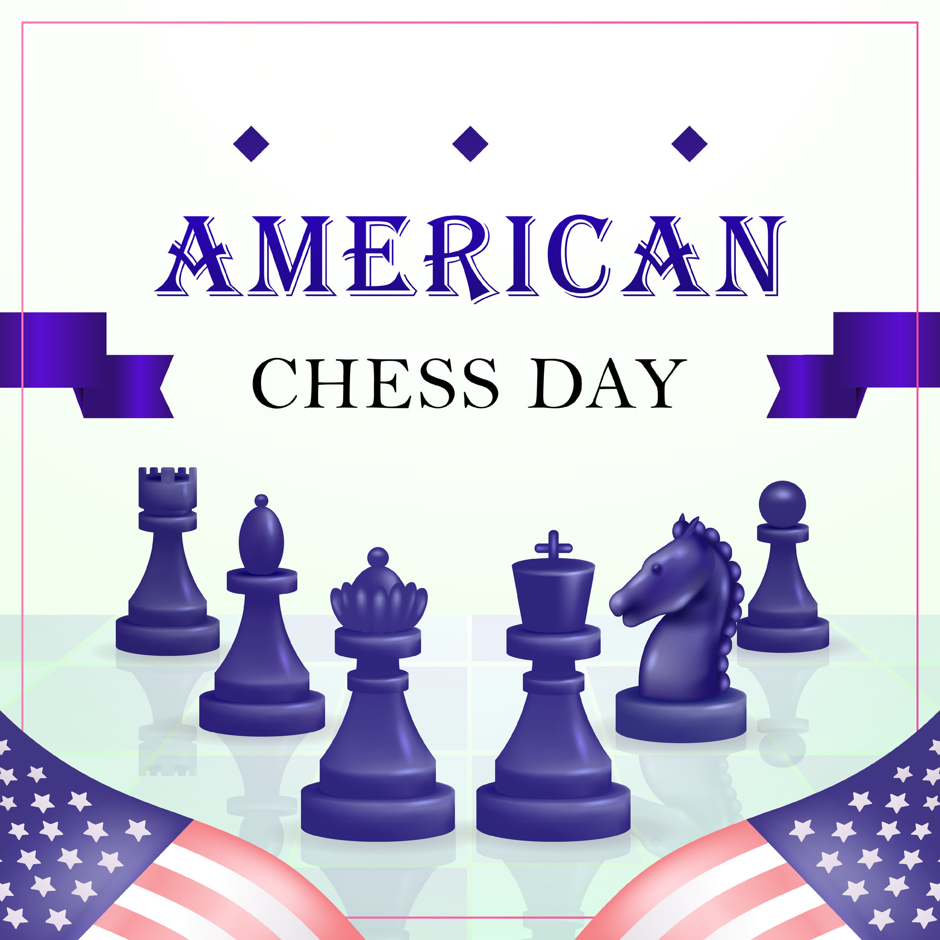 americano xadrez dia. xadrez dia 3d vetor ilustração, adequado para eventos  e competições 27009953 Vetor no Vecteezy