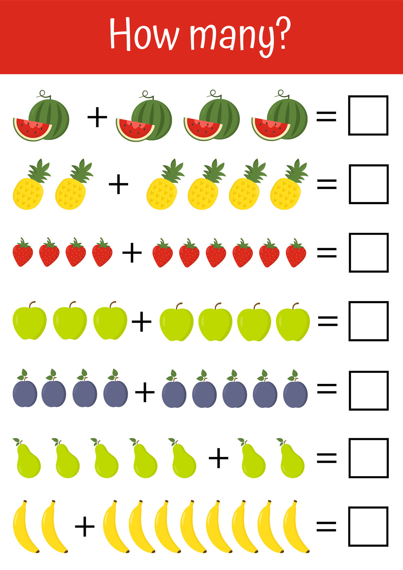 brincalhão fichas de trabalho para crianças, matemático jogos. colorida  educacional materiais para prática subtração, lógica. adequado para  pré-escolas, jardins de infância. quão muitos matemática jogo. 28229384  Vetor no Vecteezy