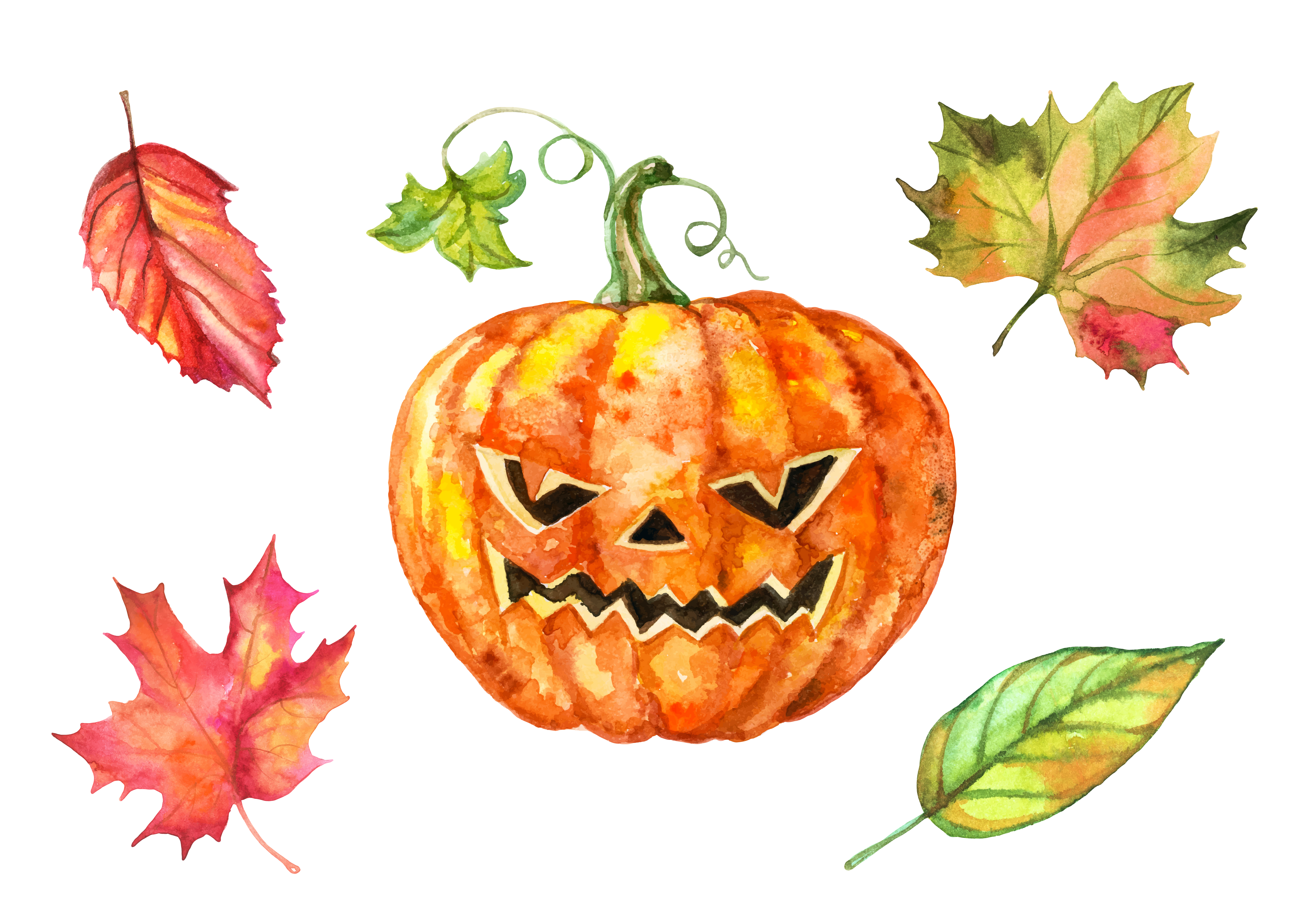 Coleção de vetores de halloweenpumpkin face clipart, conjunto de cara  assustadora halloween element.