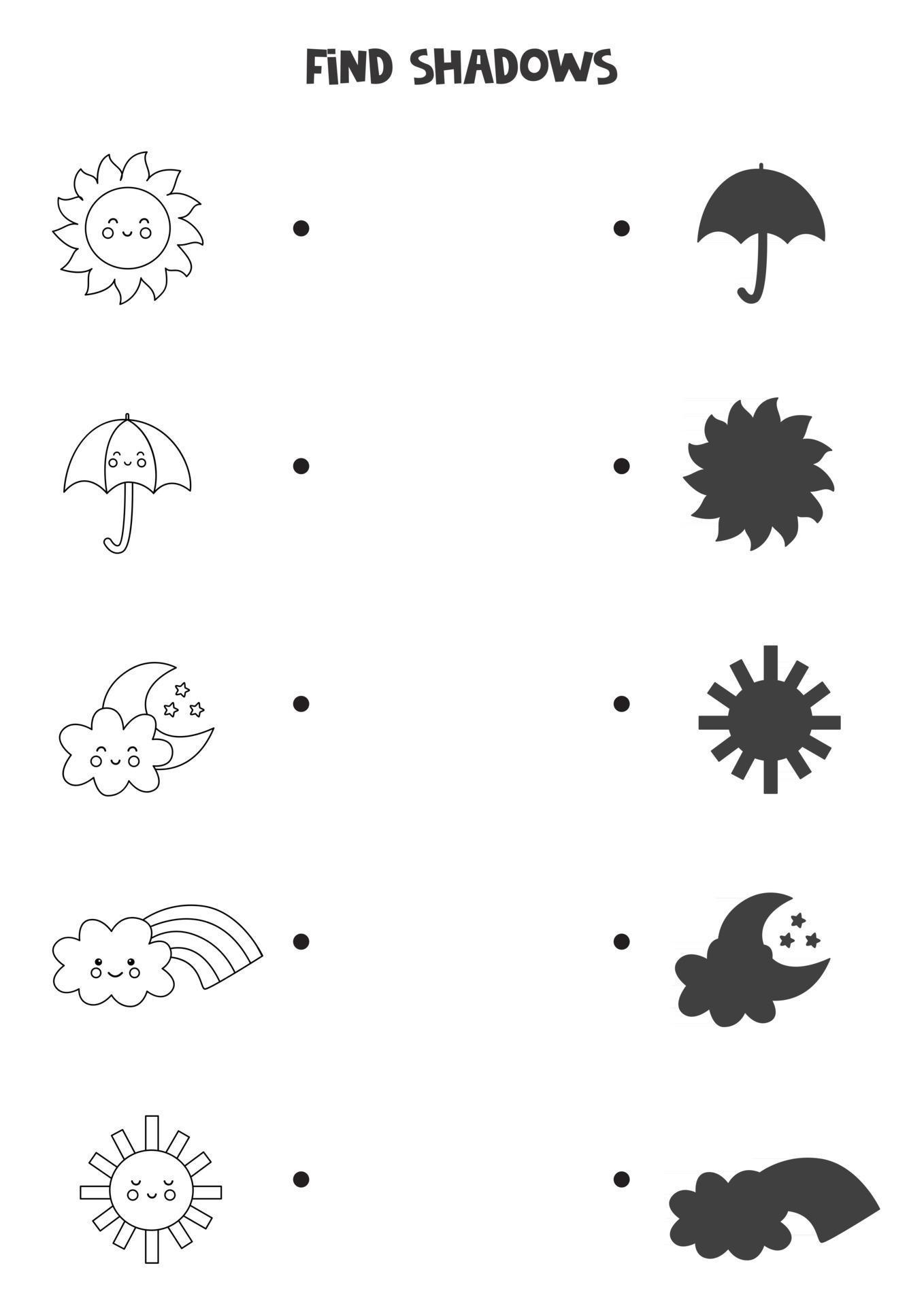 Quebra-Cabeças Sombras e Diferenças, Quizzes para Crianças