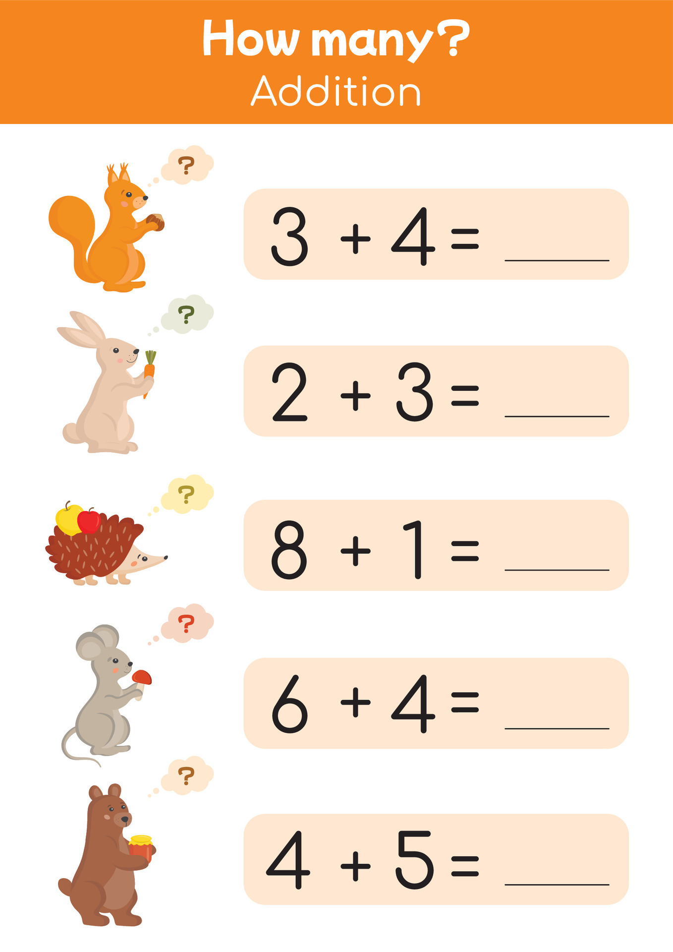 brincalhão fichas de trabalho para crianças, matemático jogos. colorida  educacional materiais para prática subtração, lógica. adequado para  pré-escolas, jardins de infância. quão muitos matemática jogo. 28229384  Vetor no Vecteezy