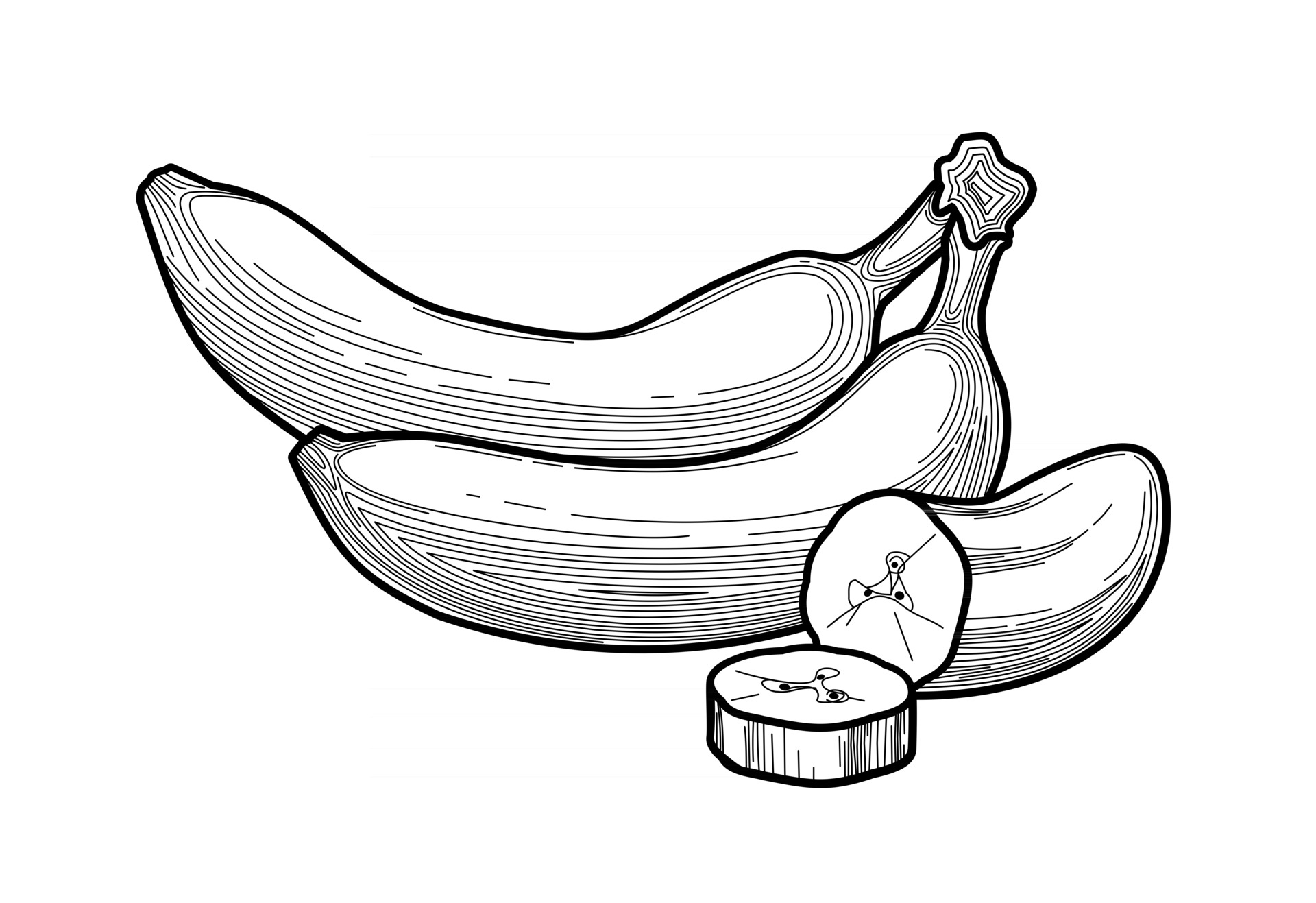 Banana Com Fundo Branco PNG , Esboço Ilustração Vetorial, Banana Para  Colorir PNG Imagem para download gratuito