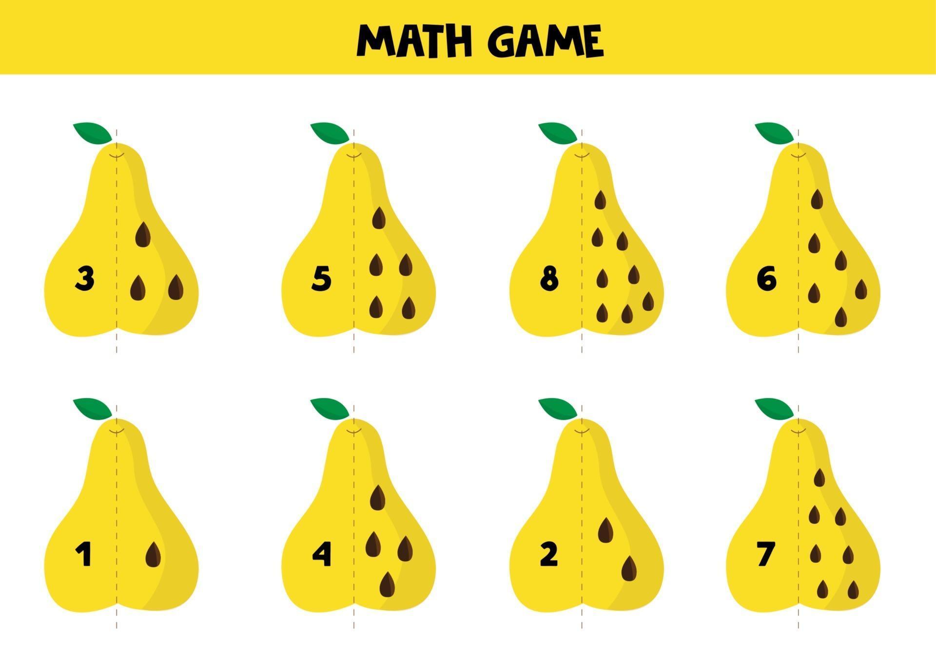 planilha para crianças da escola. jogo de matemática com frutas