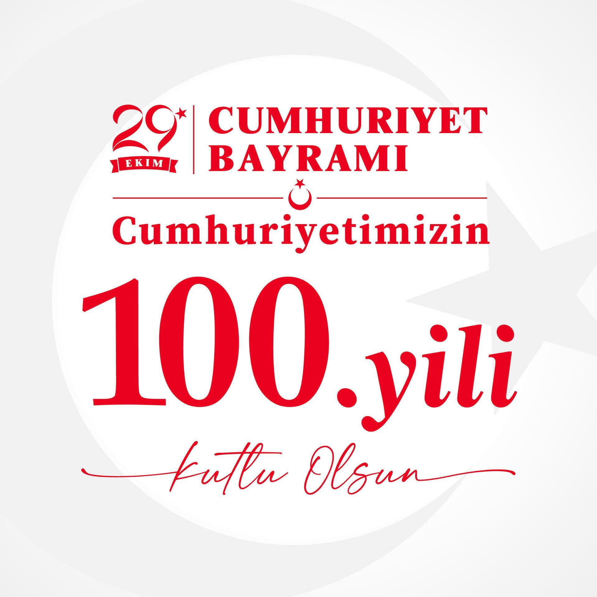 Cumhuriyet bayrami 100 yili kutlu olsun tradução dia da república 100 anos  feliz aniversário